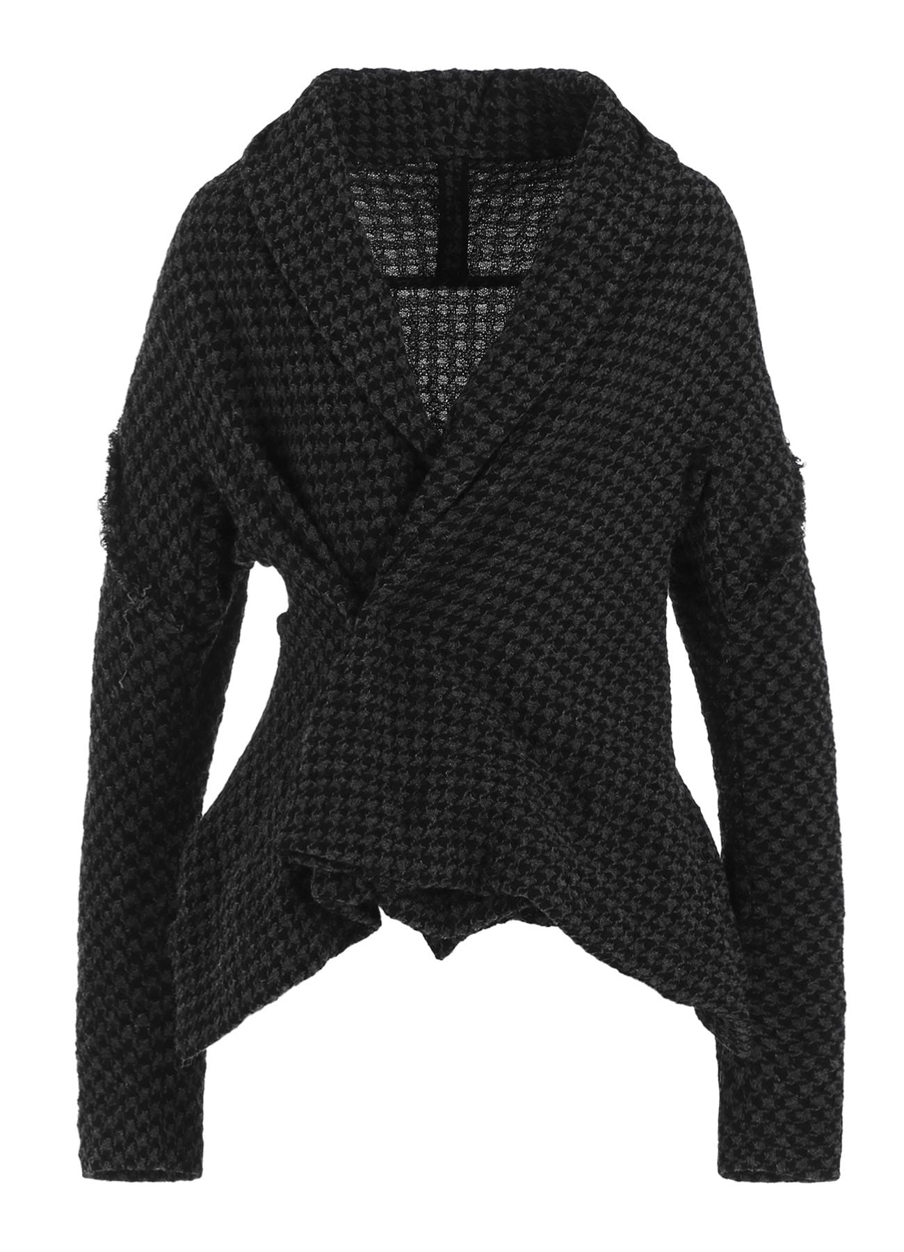 【非表示指示有り】HOUNDSTOOTH SHAWL COLLAR WRAP JACKET