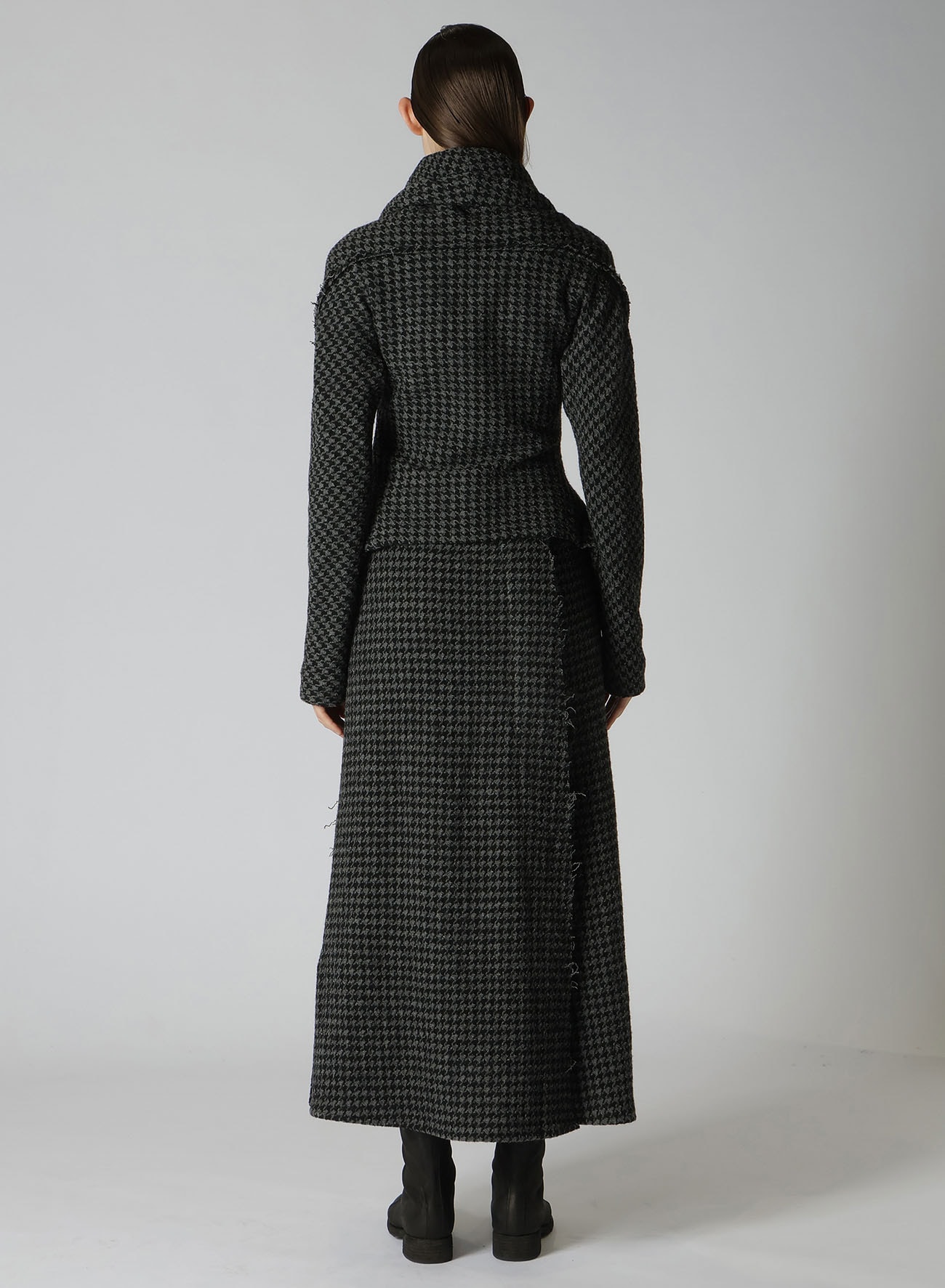 【非表示指示有り】HOUNDSTOOTH SHAWL COLLAR WRAP JACKET