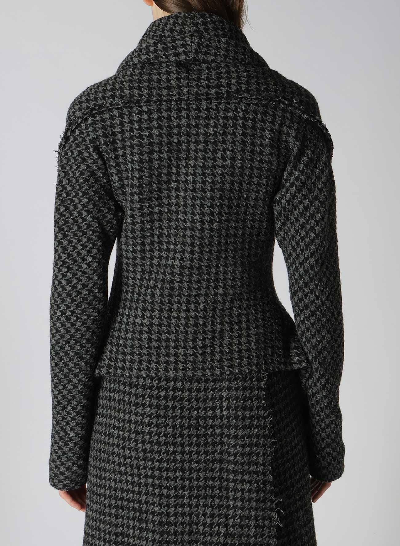 【非表示指示有り】HOUNDSTOOTH SHAWL COLLAR WRAP JACKET