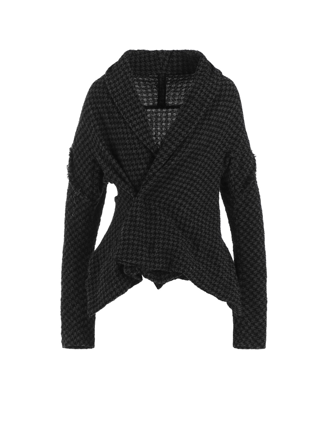 【非表示指示有り】HOUNDSTOOTH SHAWL COLLAR WRAP JACKET