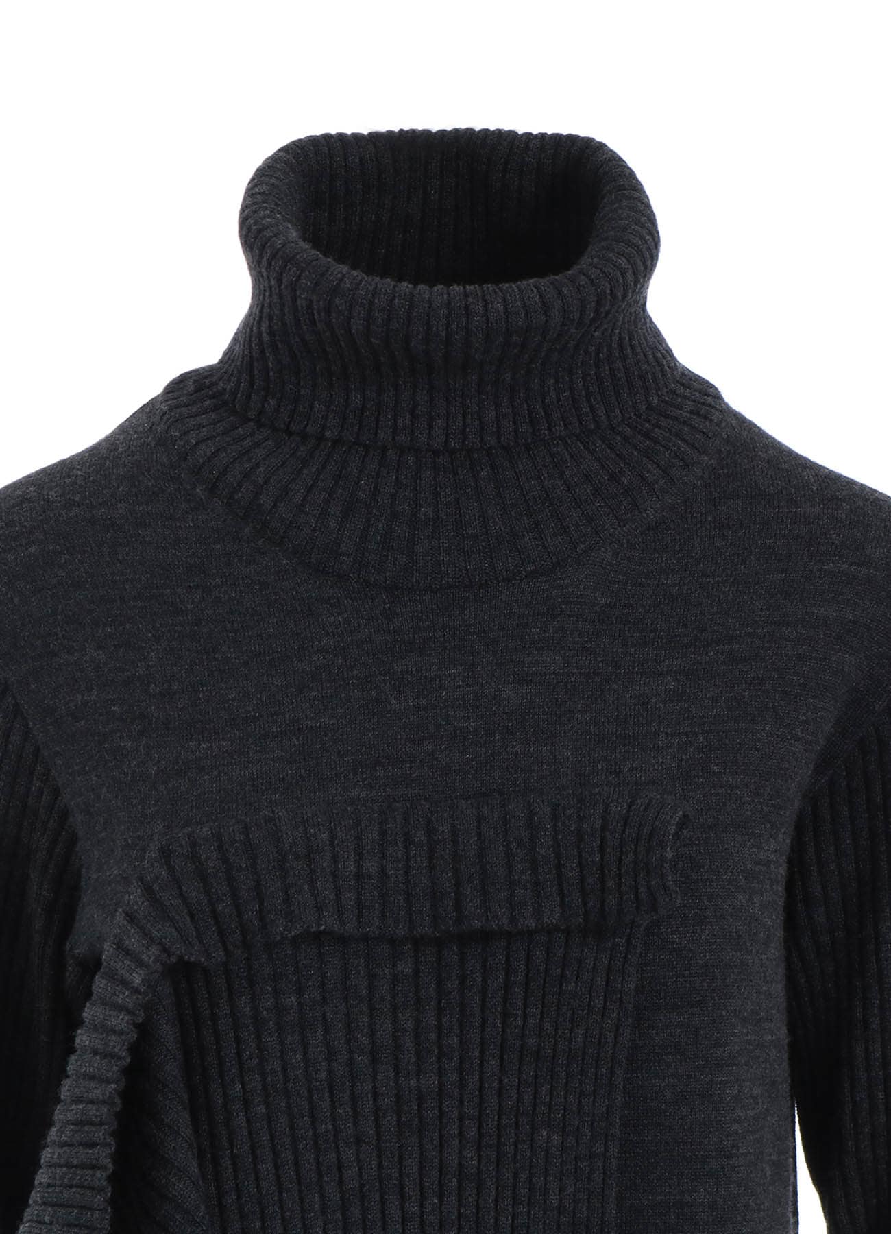 12G2P PLAIN RIB FRONT D CLOTH TURTLE NECK PO