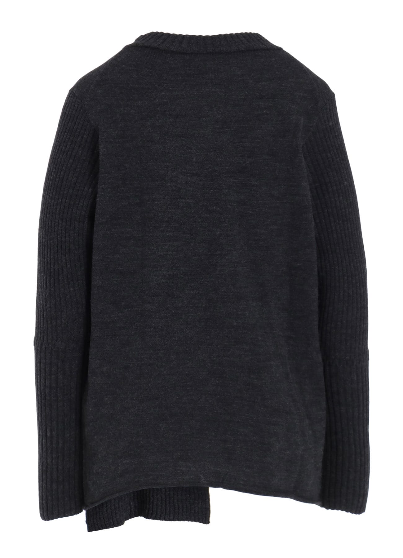 PLAIN RIB FRONT D CLOTH CARDIGAN