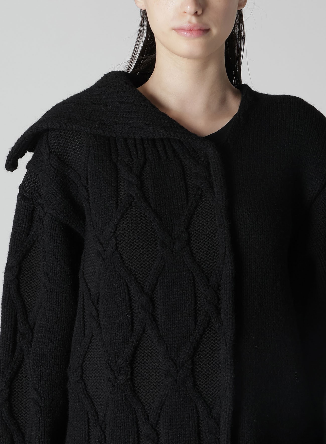 【10/16 10:00 Release】PLATING CABLE KNIT ASYMMETRY PANELED PO