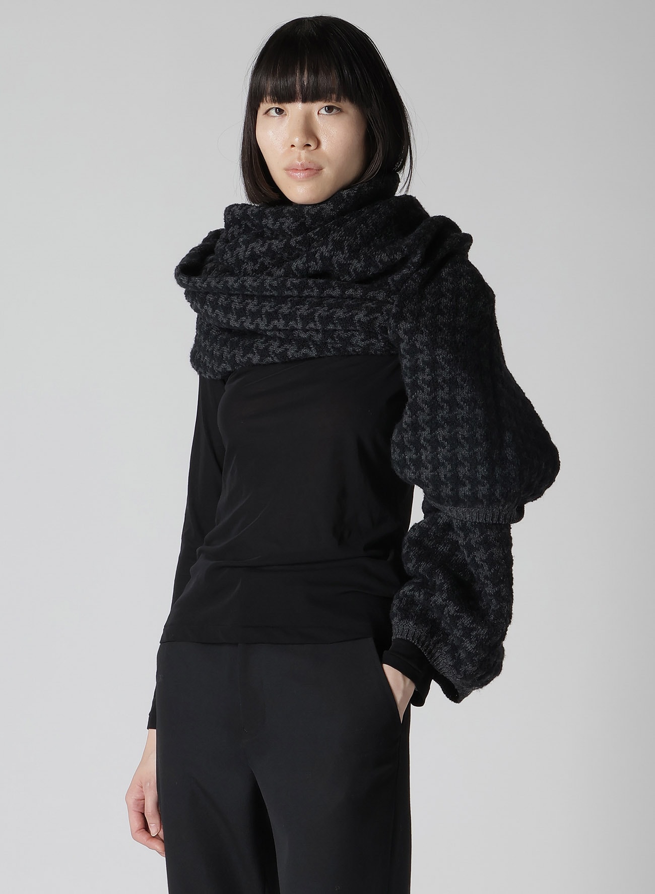 【10/16 10:00 Release】HOUNDSTOOTH L BOLERO STOLE