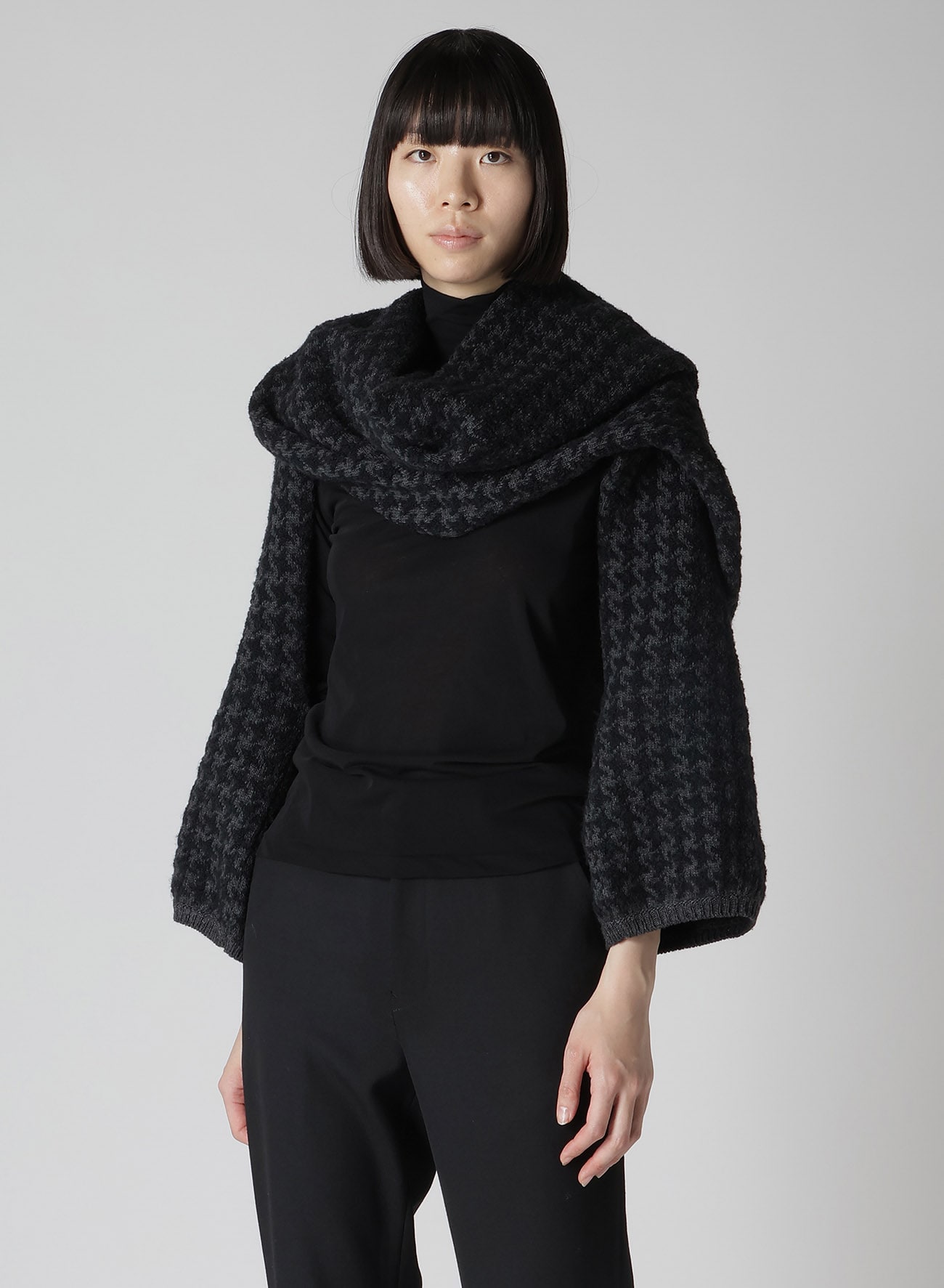 【10/16 10:00 Release】HOUNDSTOOTH L BOLERO STOLE