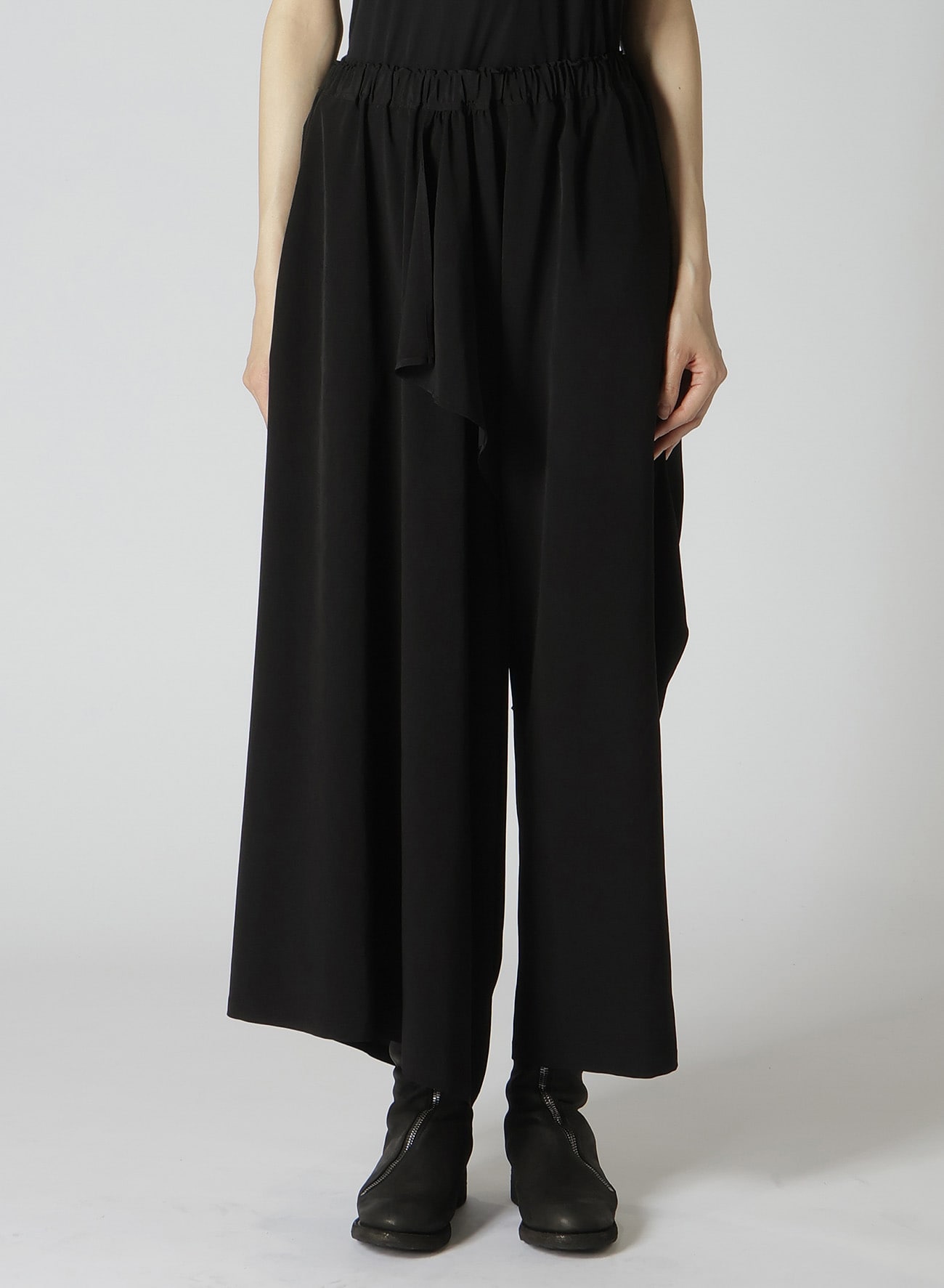 TA/PE CREPE DE CHINE GATHERED WRAP PANTS