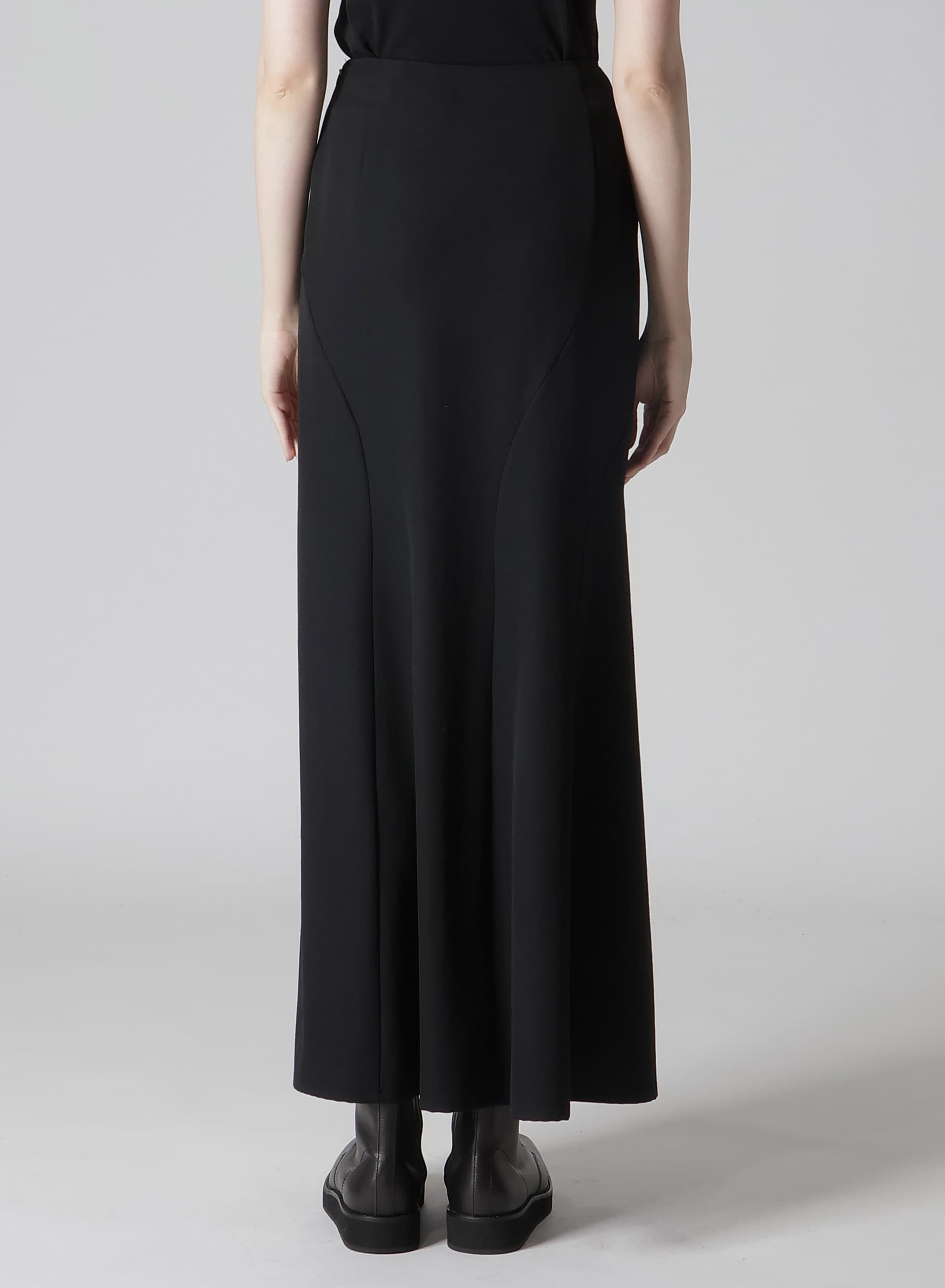 2/60 WOOL GABARDINE DIAGONAL PANEL SKIRT