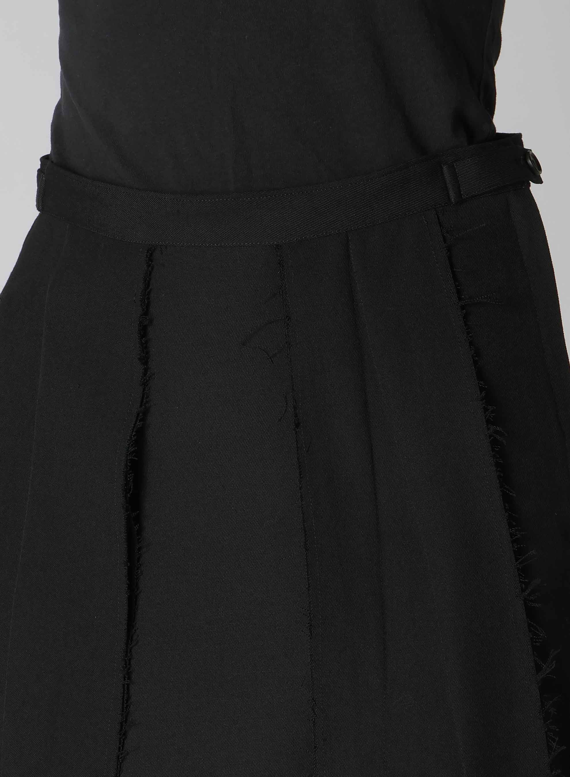 2/60 WOOL GABARDINE PANELED PLEATED SKIRT A