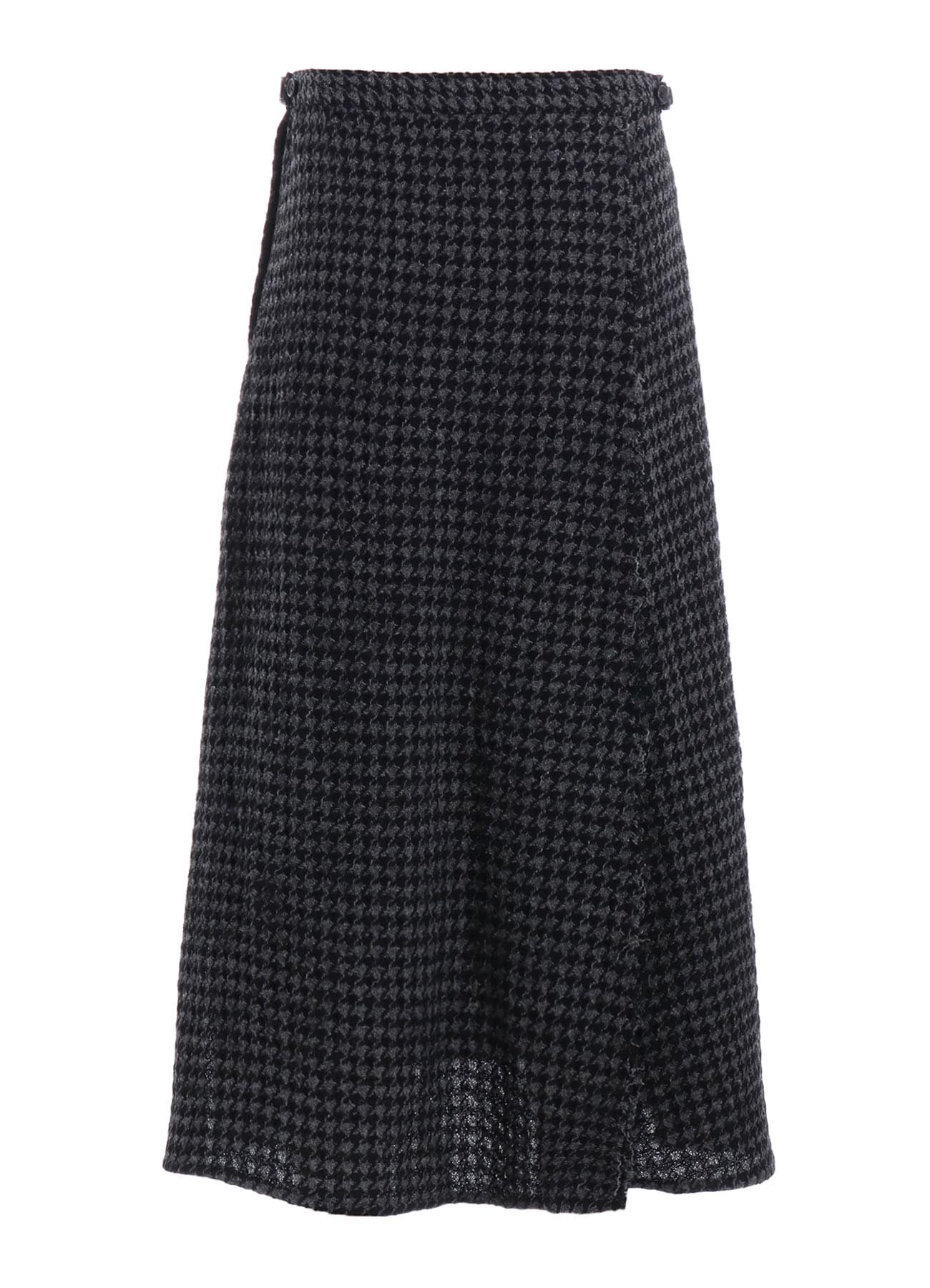 HOUNDSTOOTH PANELED PLEATED SKIRT A