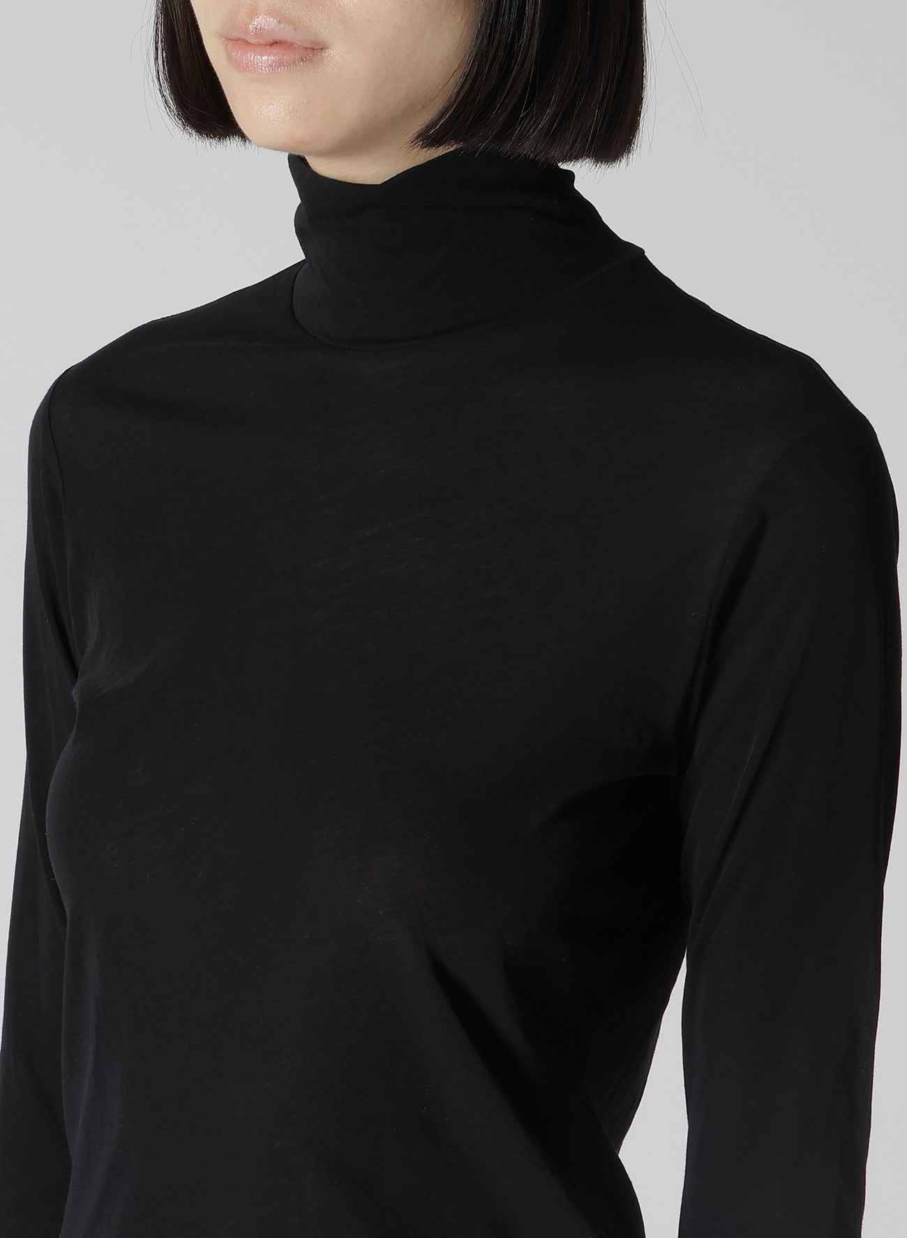 80/-HIGH GAUGE SINGLE JERSEY TURTLE NECK LONG SLV PO