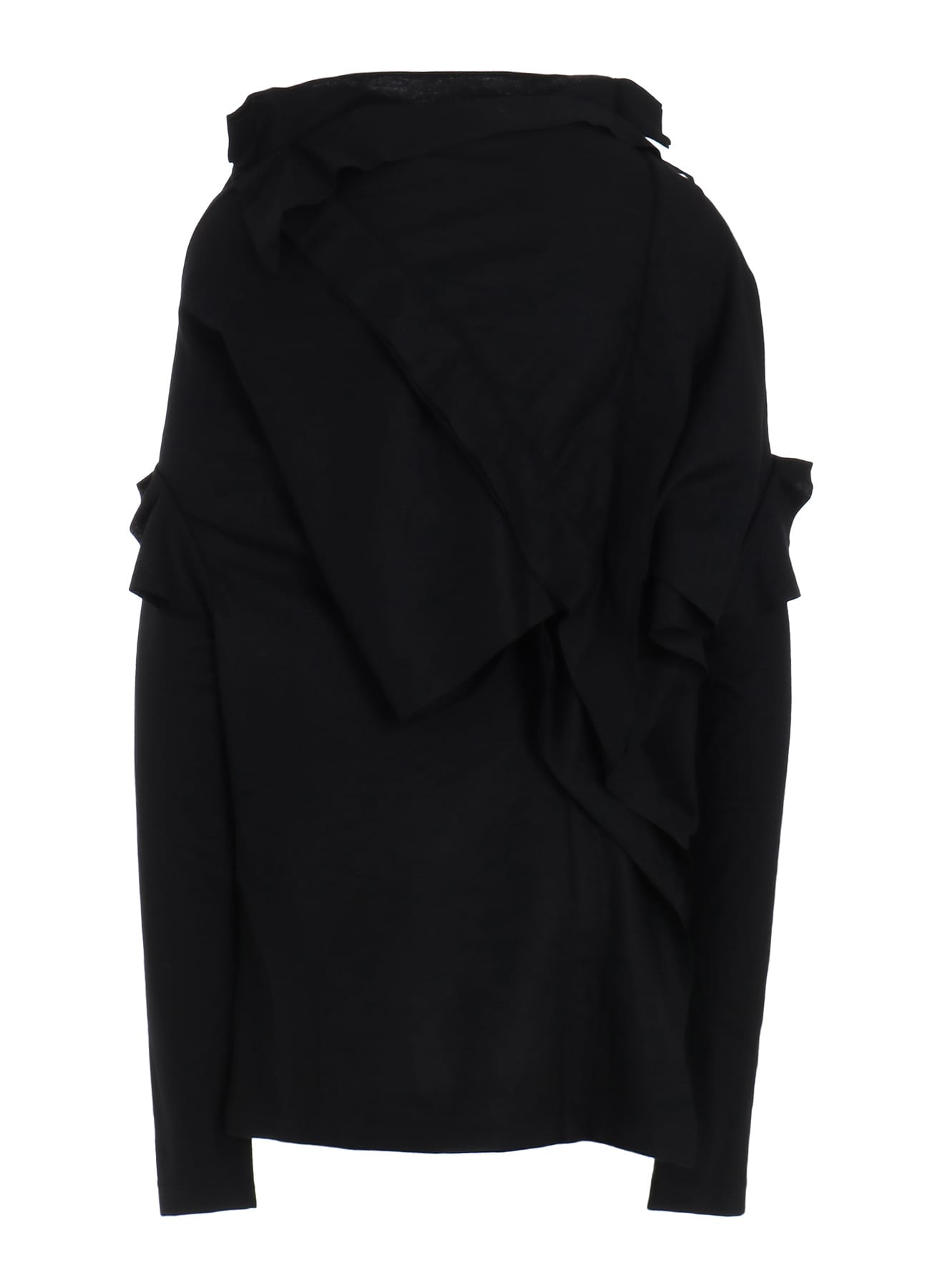 PLAIN WEAVE DRAPE DETAIL HIGH NECK PO