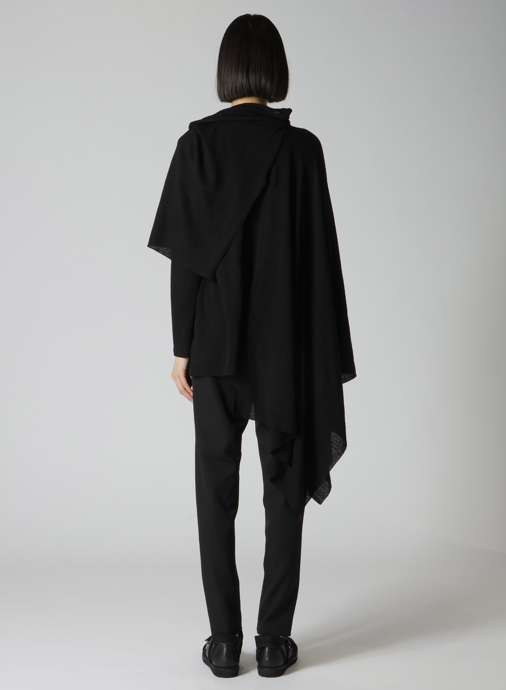 1/60 WOOL SILK CREPE ASYMMETRY DRAPED PO