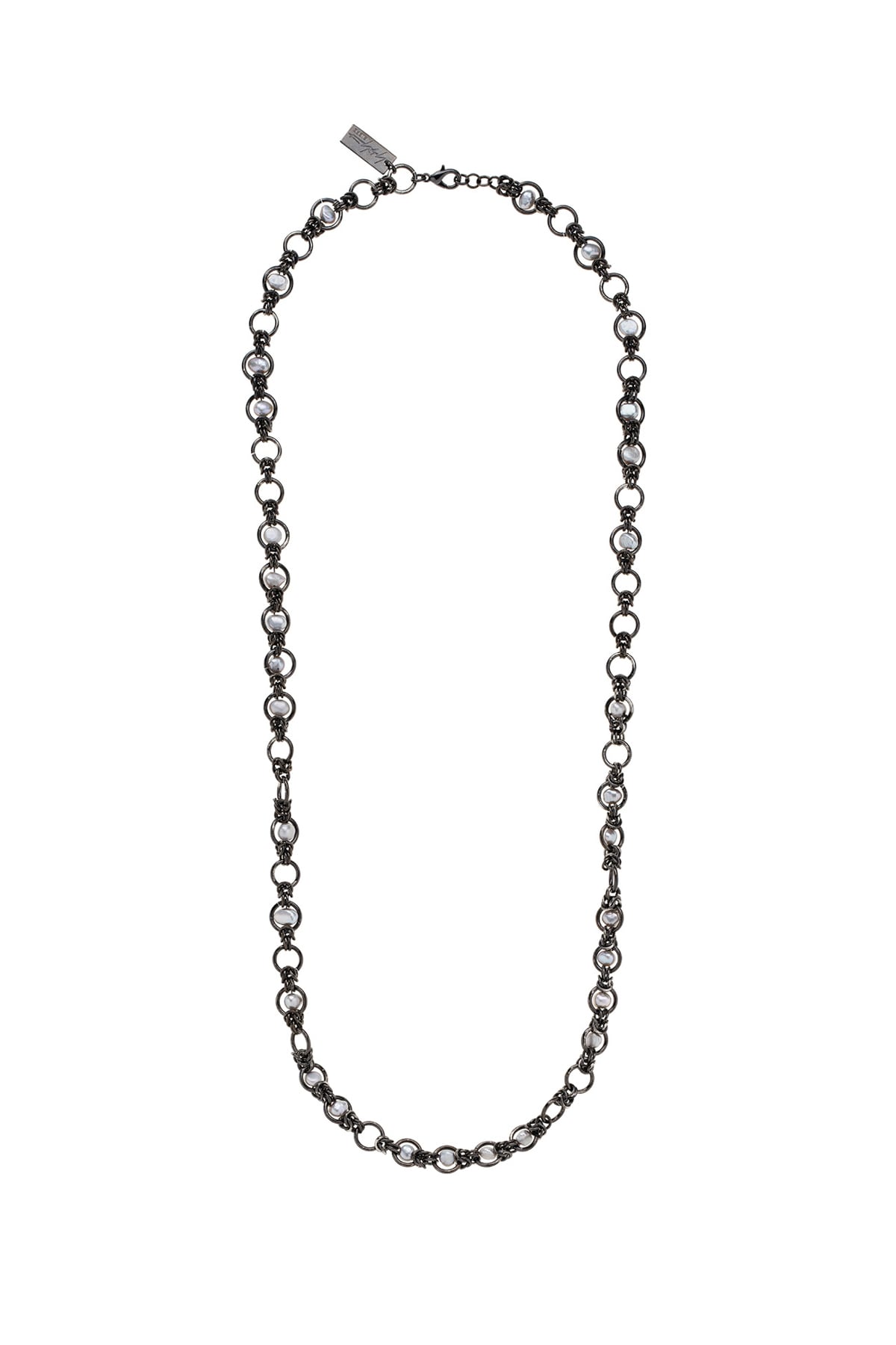 BRASS BKNI PEARL SCATTERED CHAIN BLK