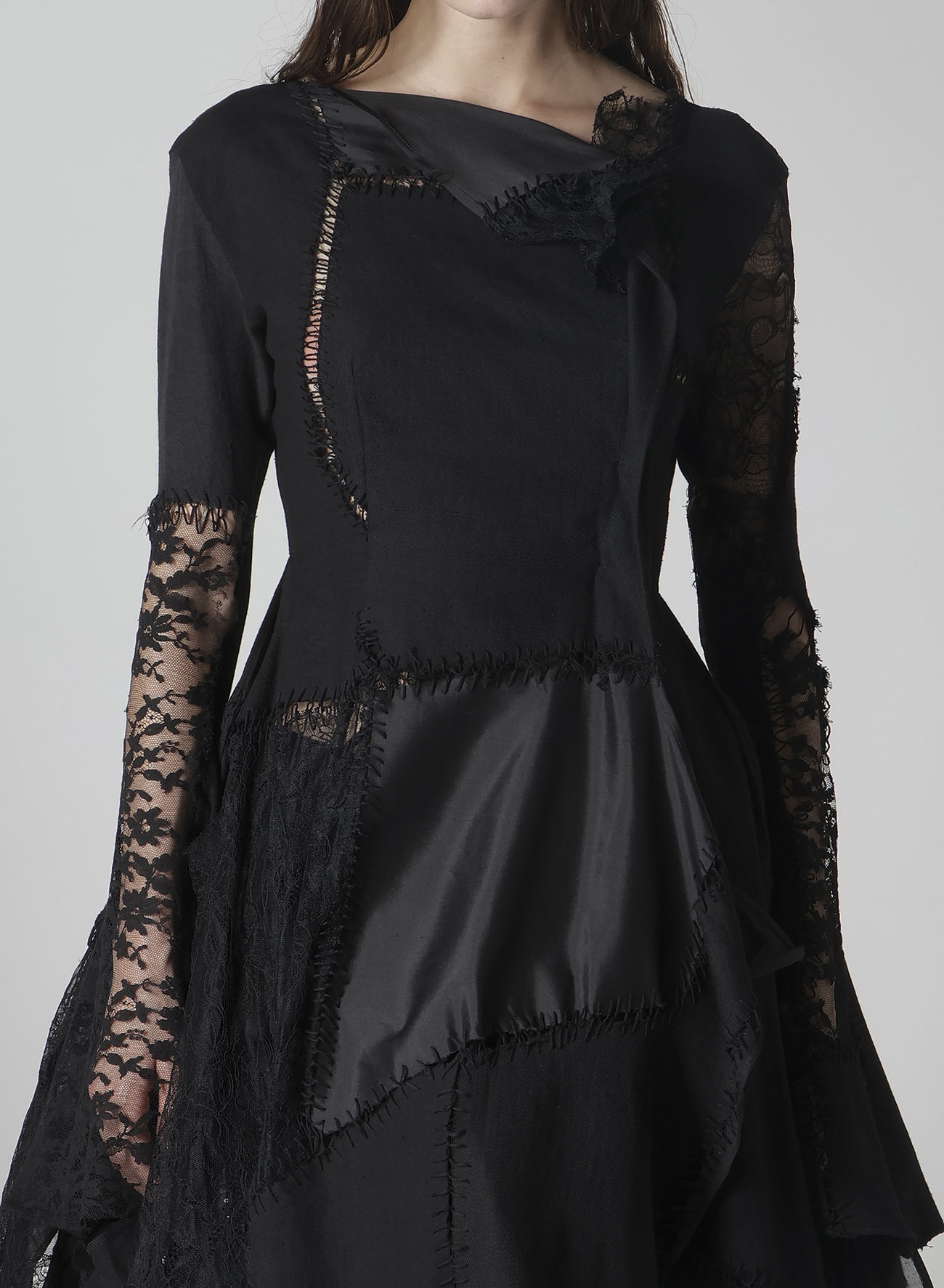 SALSA LACE PATCHWORK LONG BLOUSE