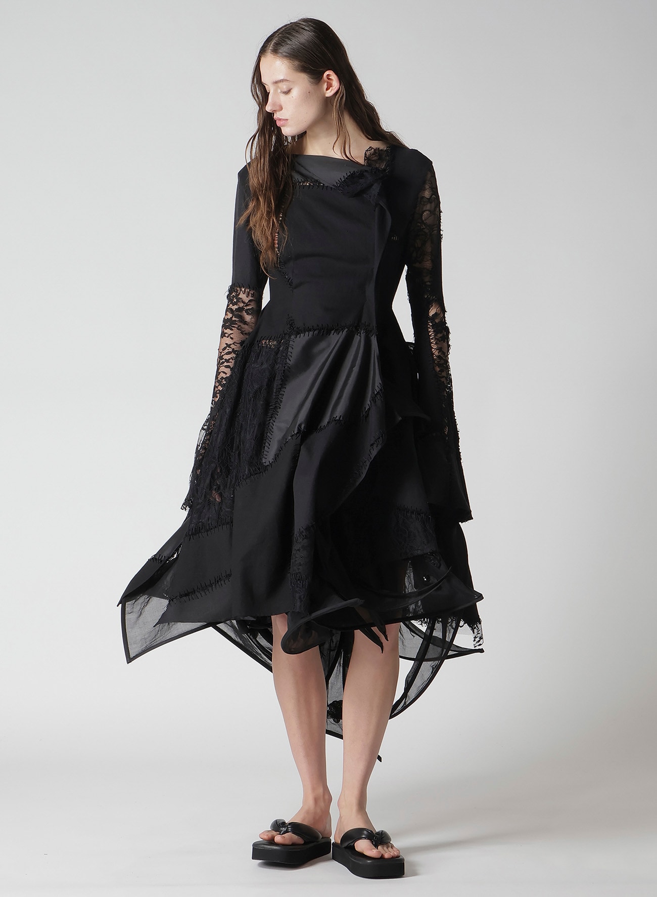 SALSA LACE PATCHWORK LONG BLOUSE