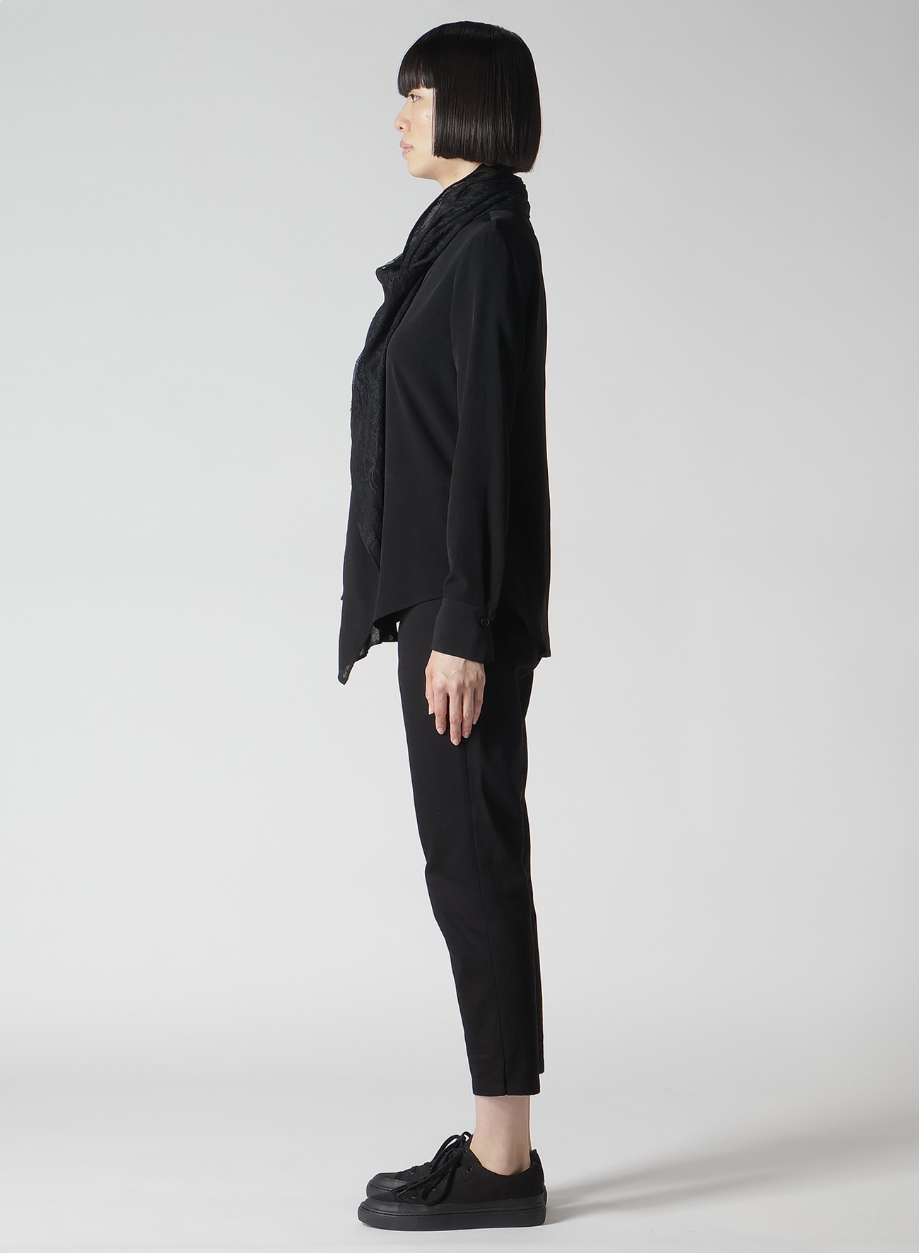 TA/PE CREPE DE CHINE STOLE DETAIL BLOUSE