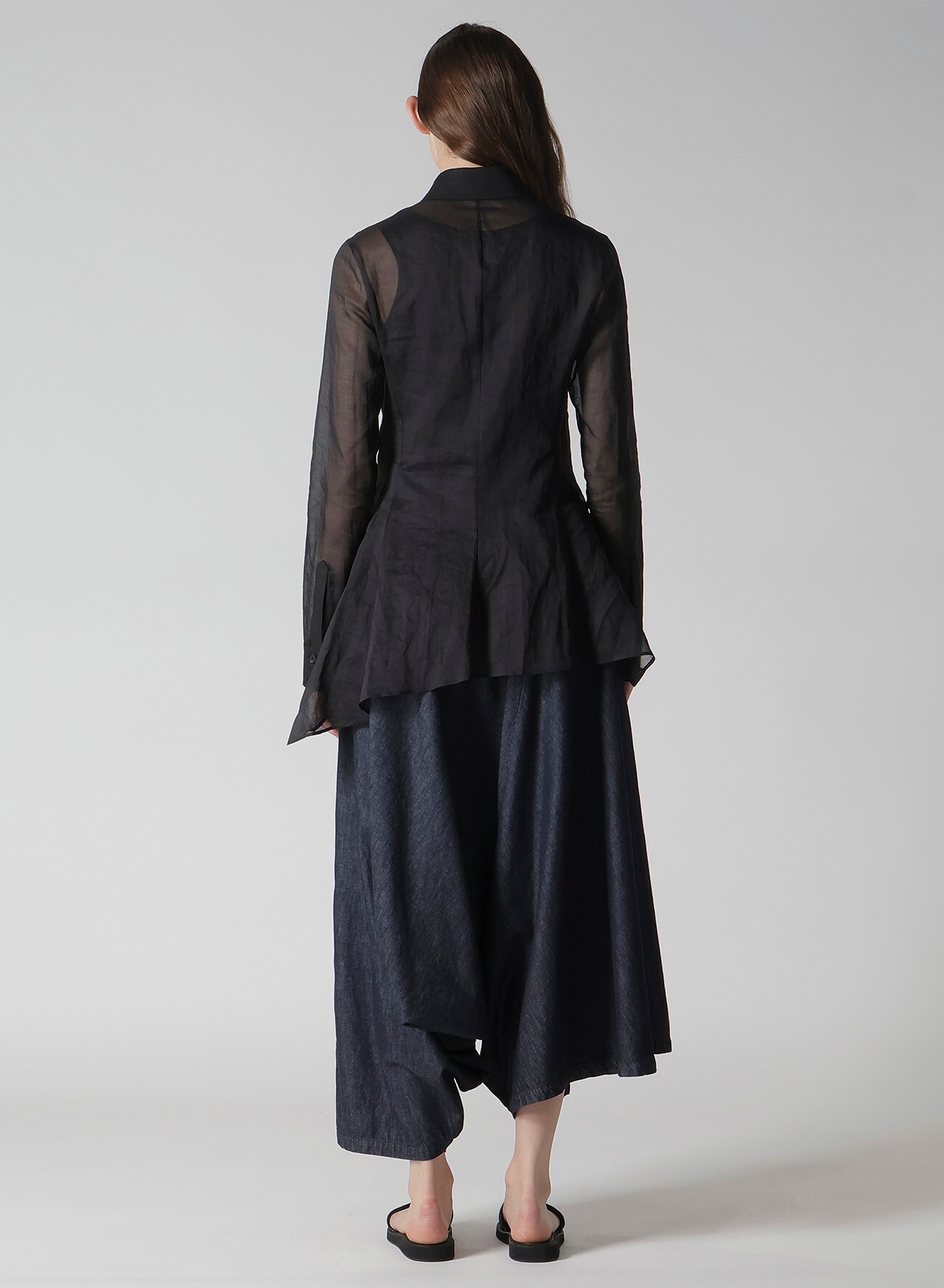 COTTON ORGANZA LAWN BACKSIDE FLARED SLIM B