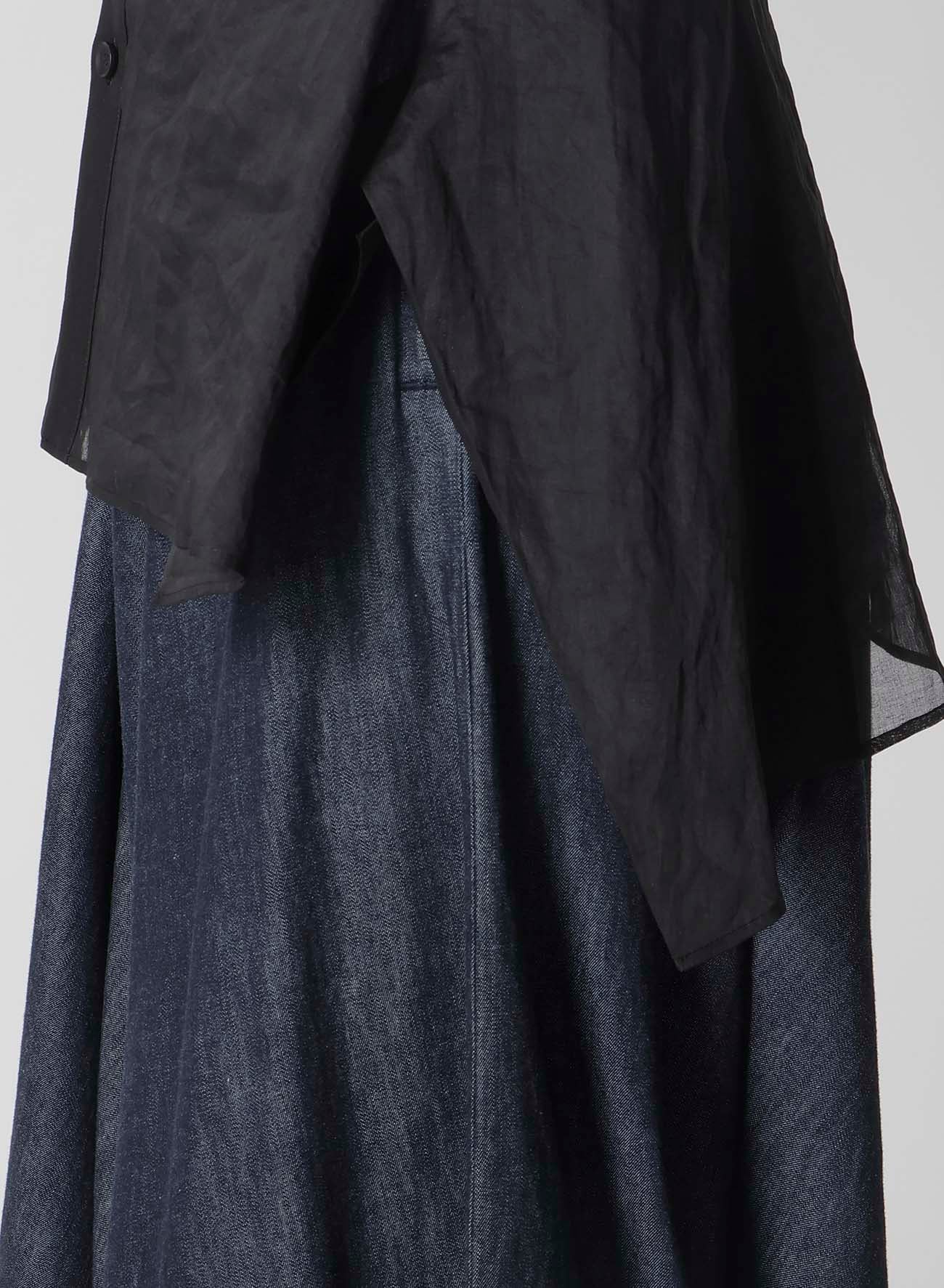 COTTON ORGANZA LAWN BACKSIDE FLARED SLIM B