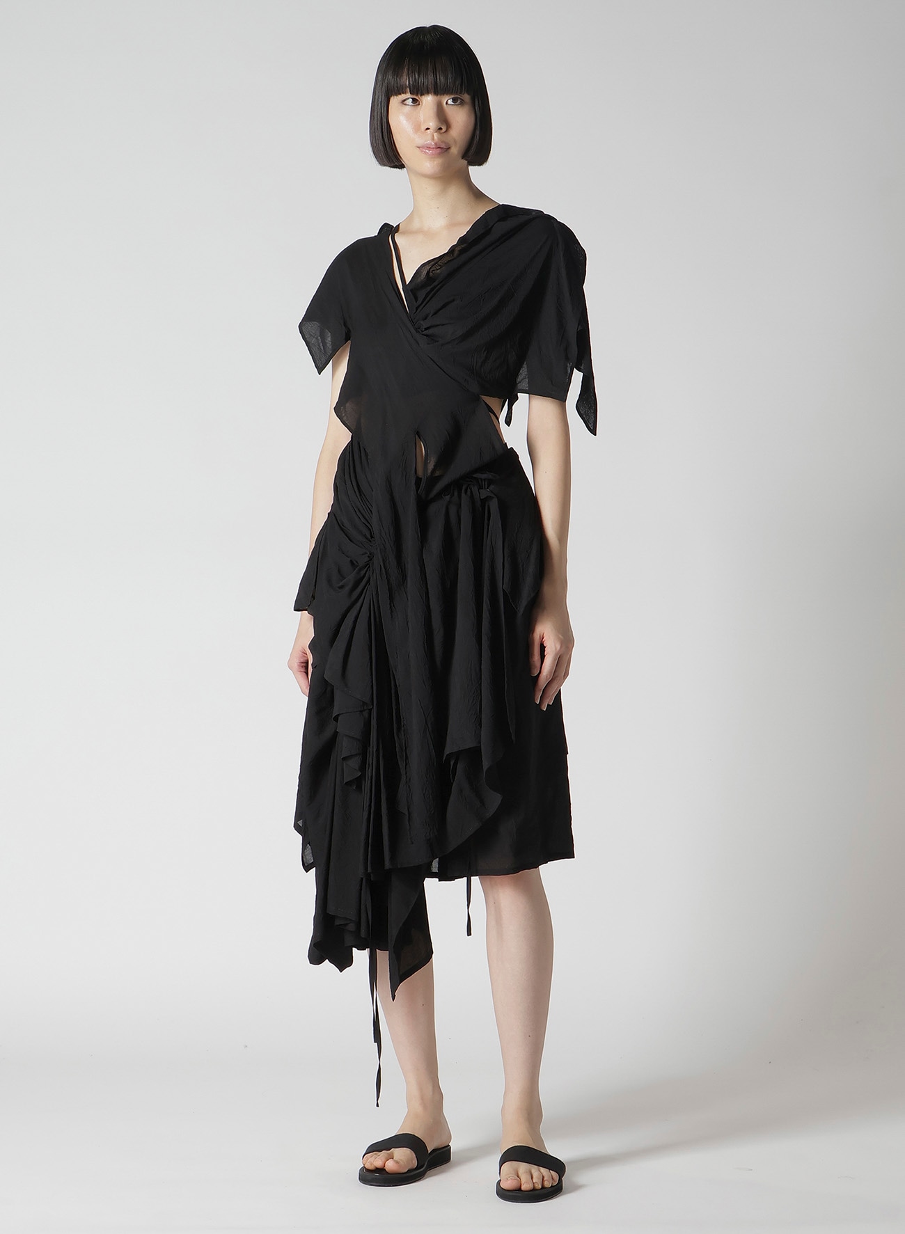 MODAL LAWN GATHER DETAIL DRESS