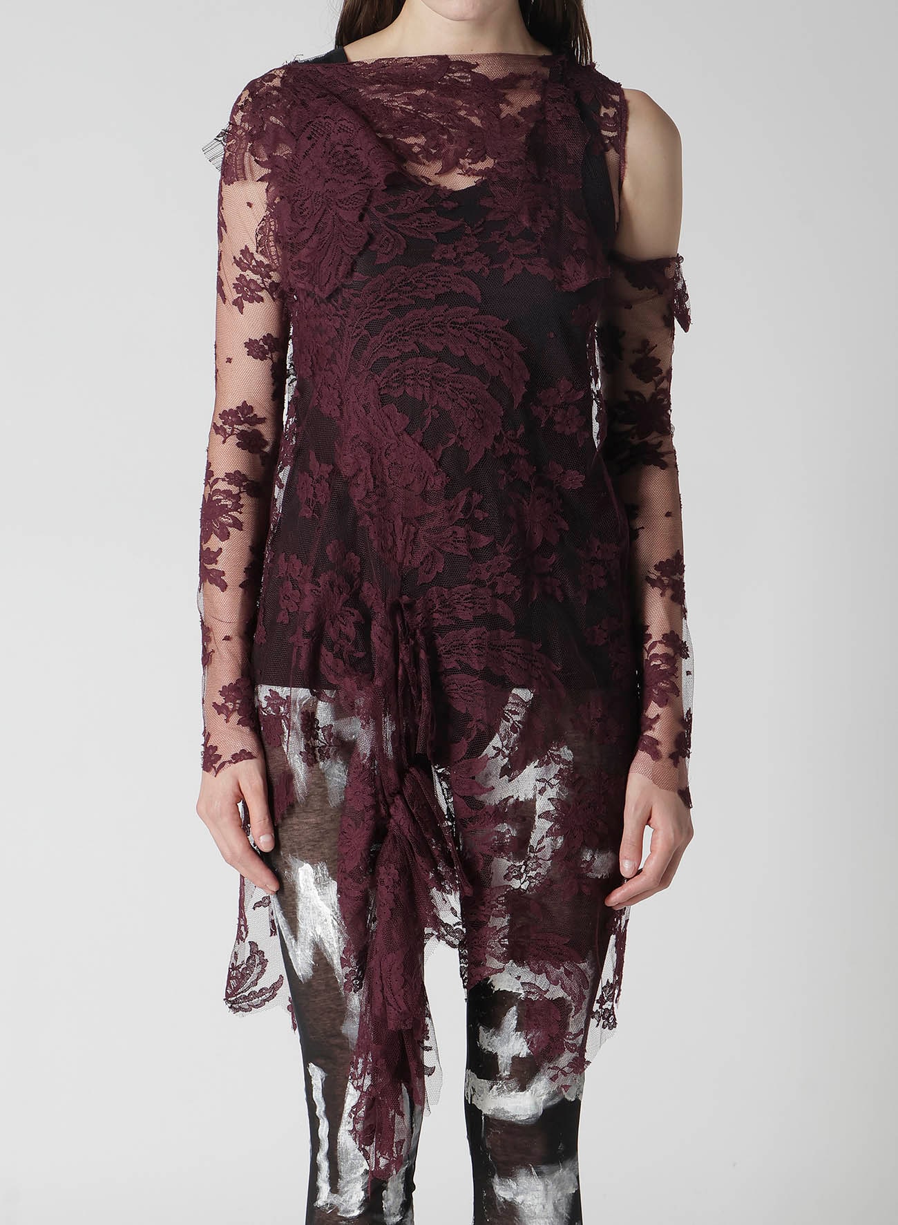 REVERSE LACE LACE SHIRT DRESS