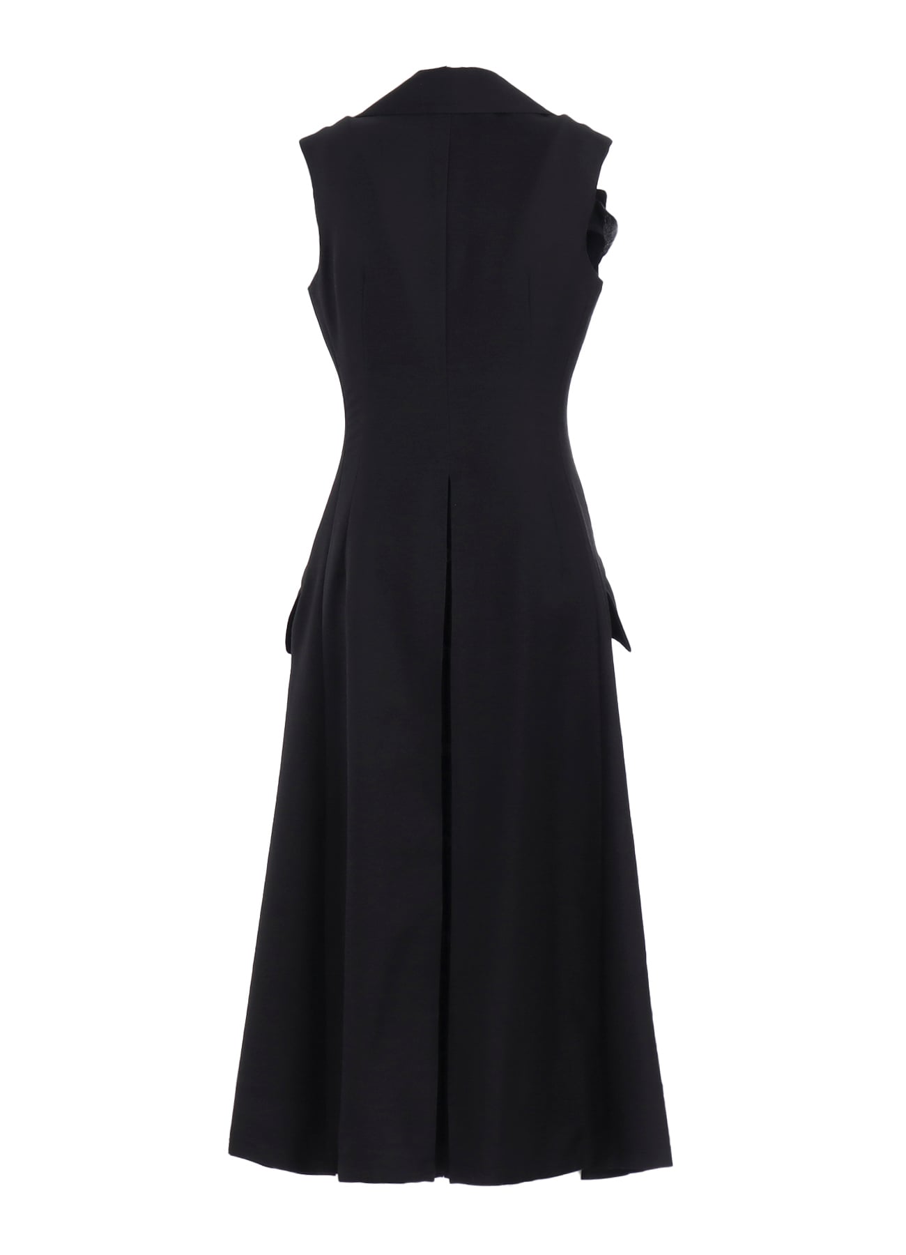 S/W TWILL FRONT DRAPED SLEEVELESS DRESS