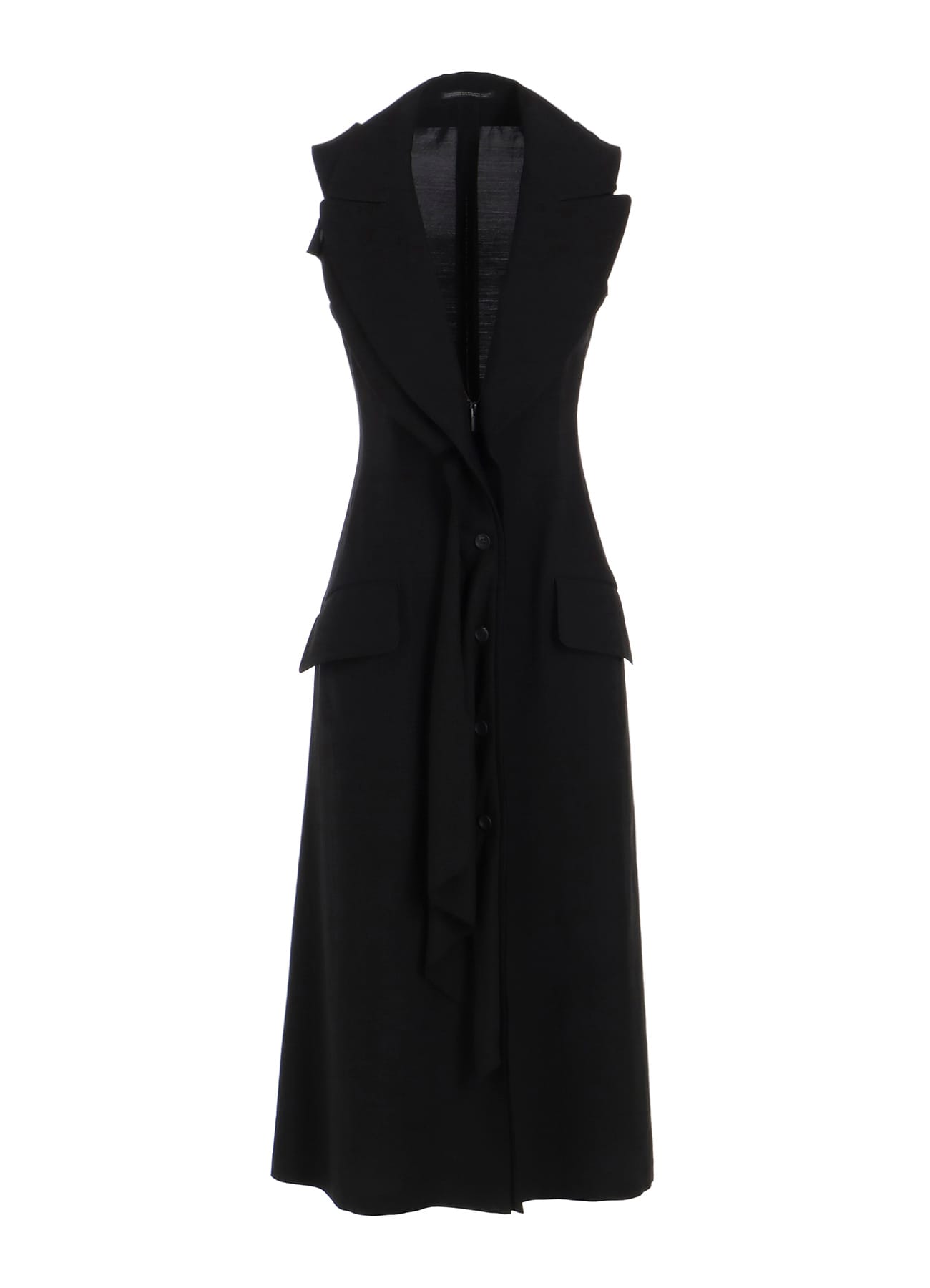 Cu/W HIGH TWISTED GABARDINE FRONT DRAPED SLEEVELESS DRESS