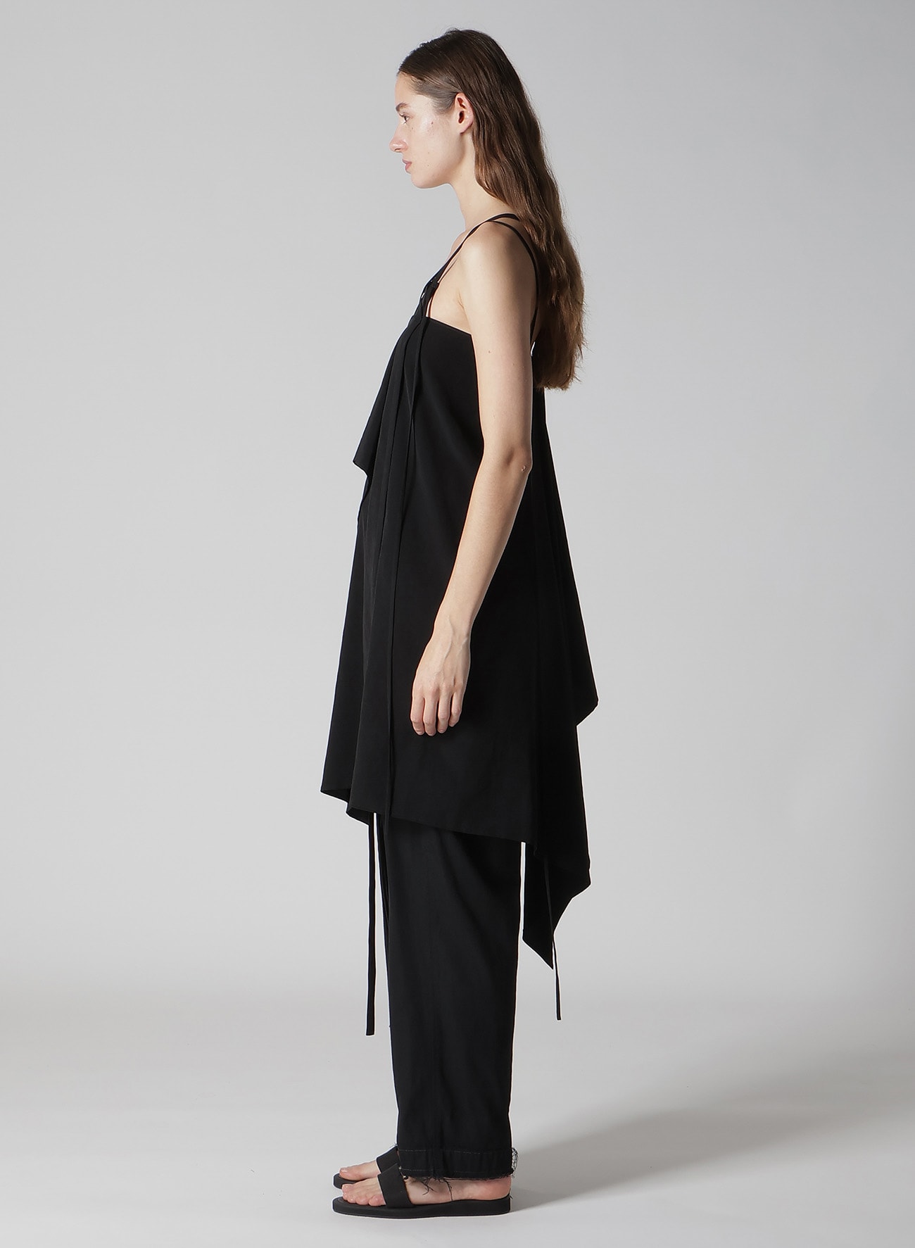 TA/PE CREPE DE CHINE R DRAPED STRING DRESS