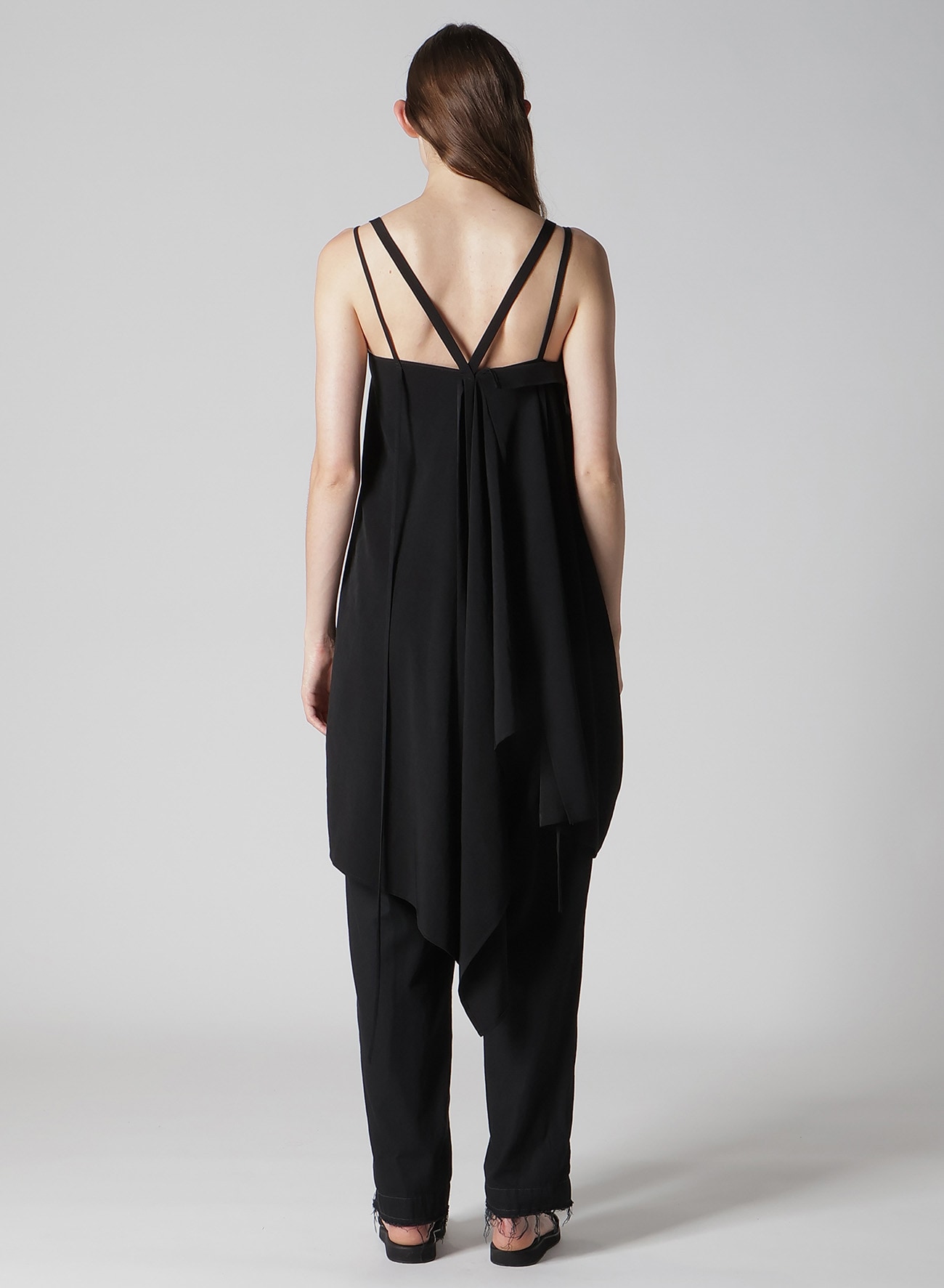 TA/PE CREPE DE CHINE R DRAPED STRING DRESS