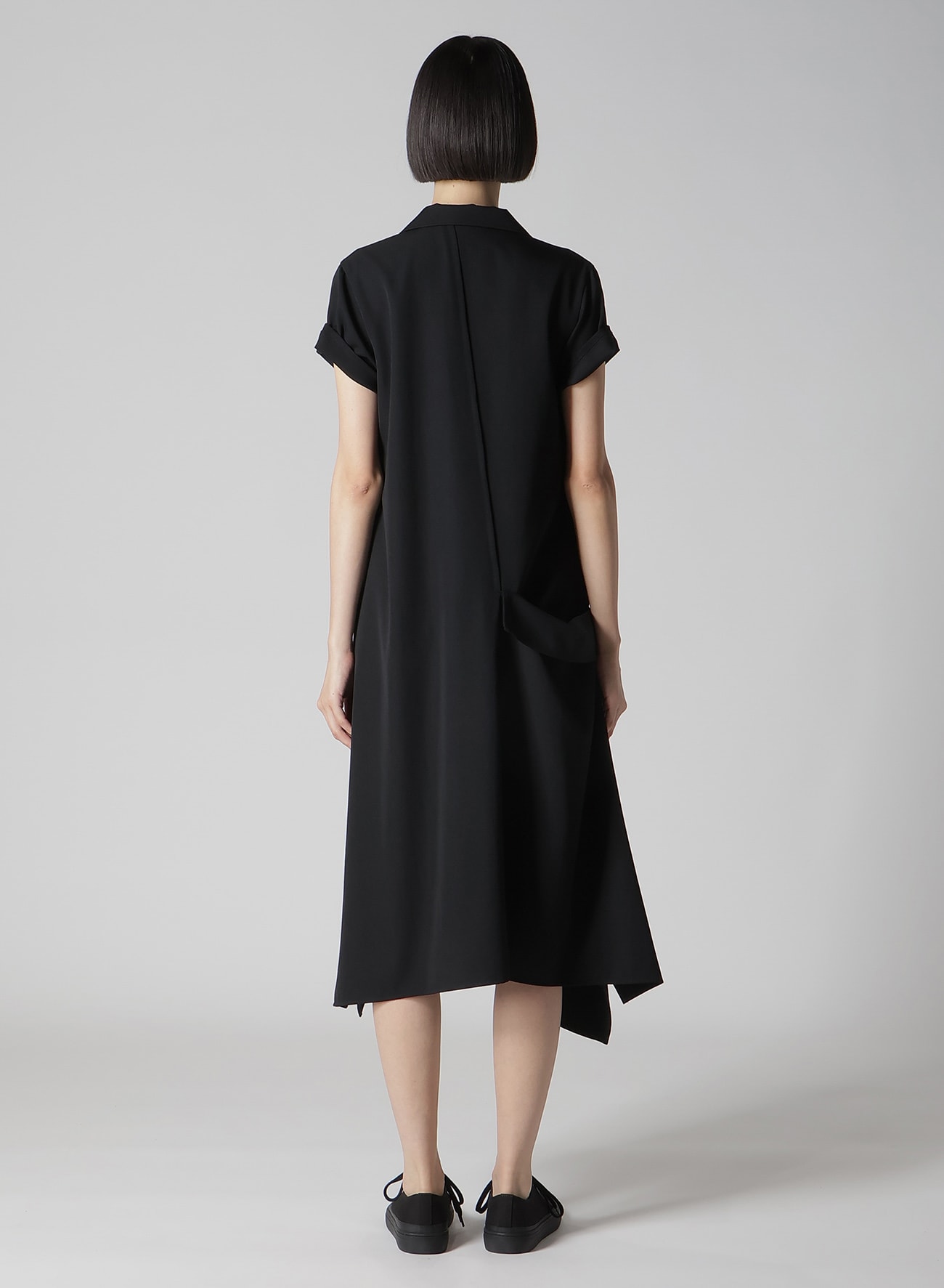 GABARDINE R DRAPED SHIRT DRESS