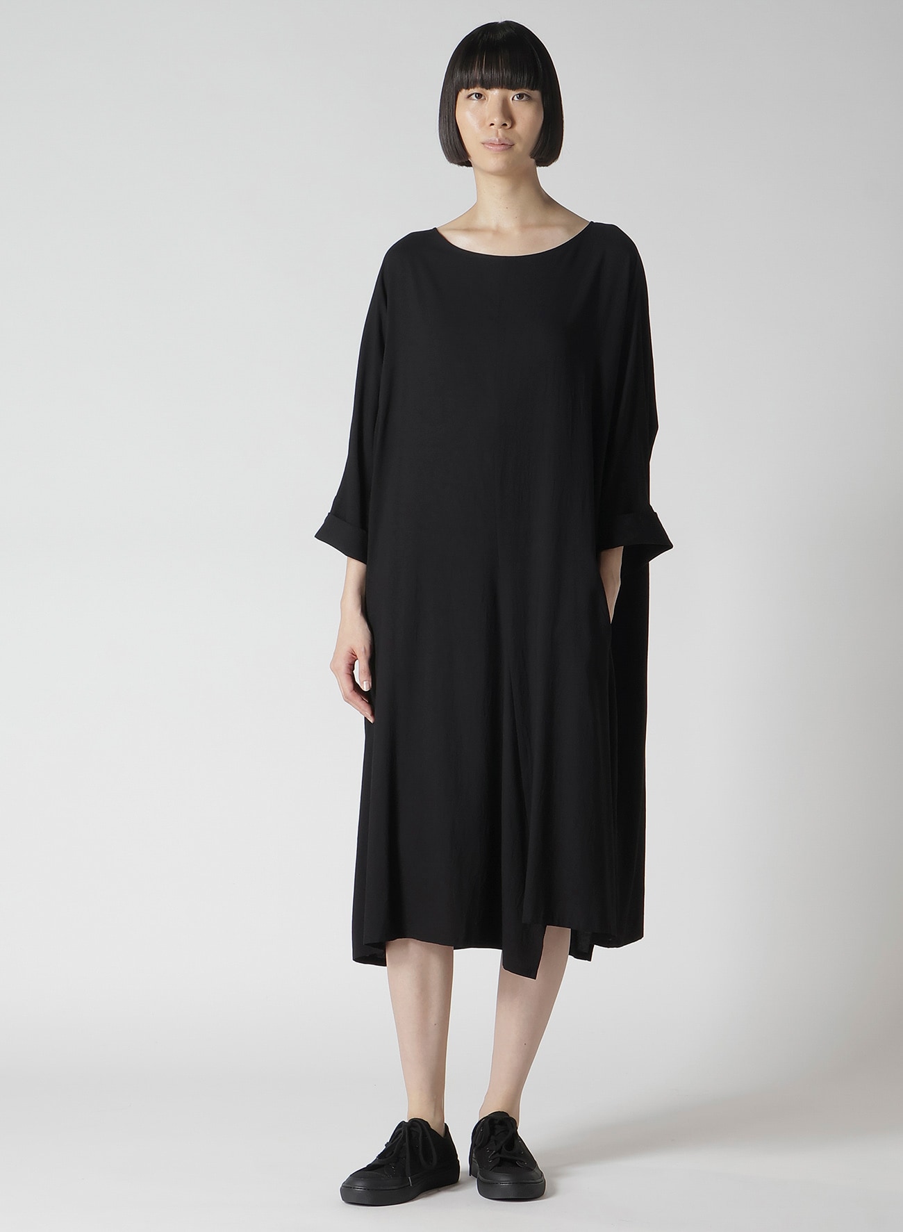 Ry WRINKLED LAWN BIG SILHOUETTE DRESS