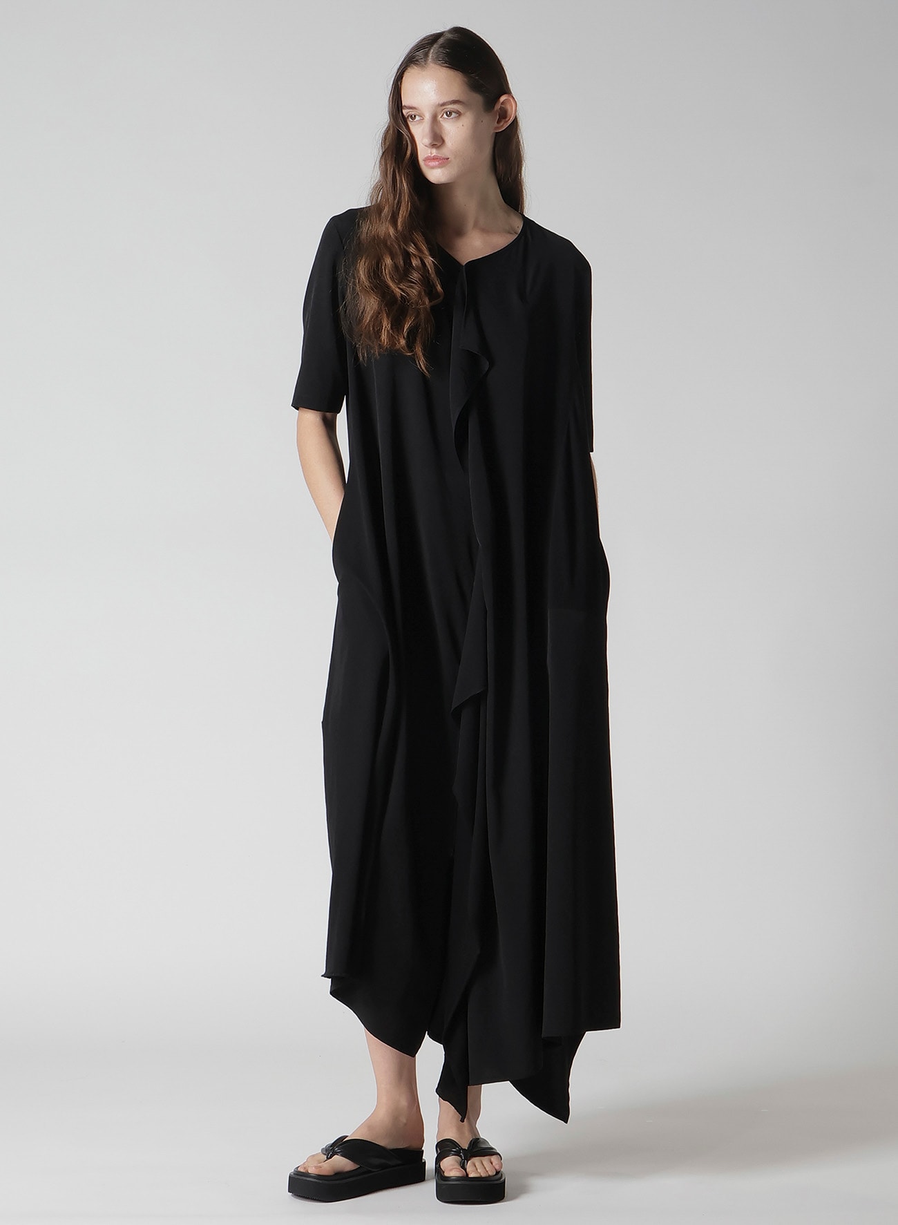 FRONT DRAPED DRESS