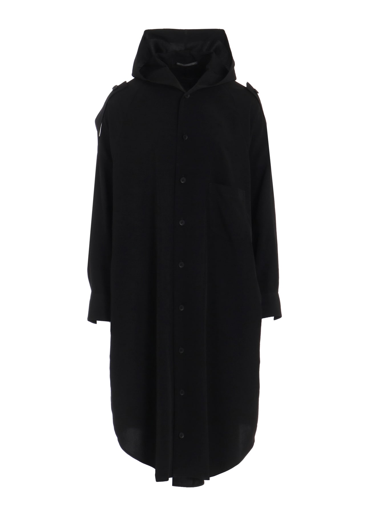 TA/PE CREPE DE CHINE HOODED DRESS