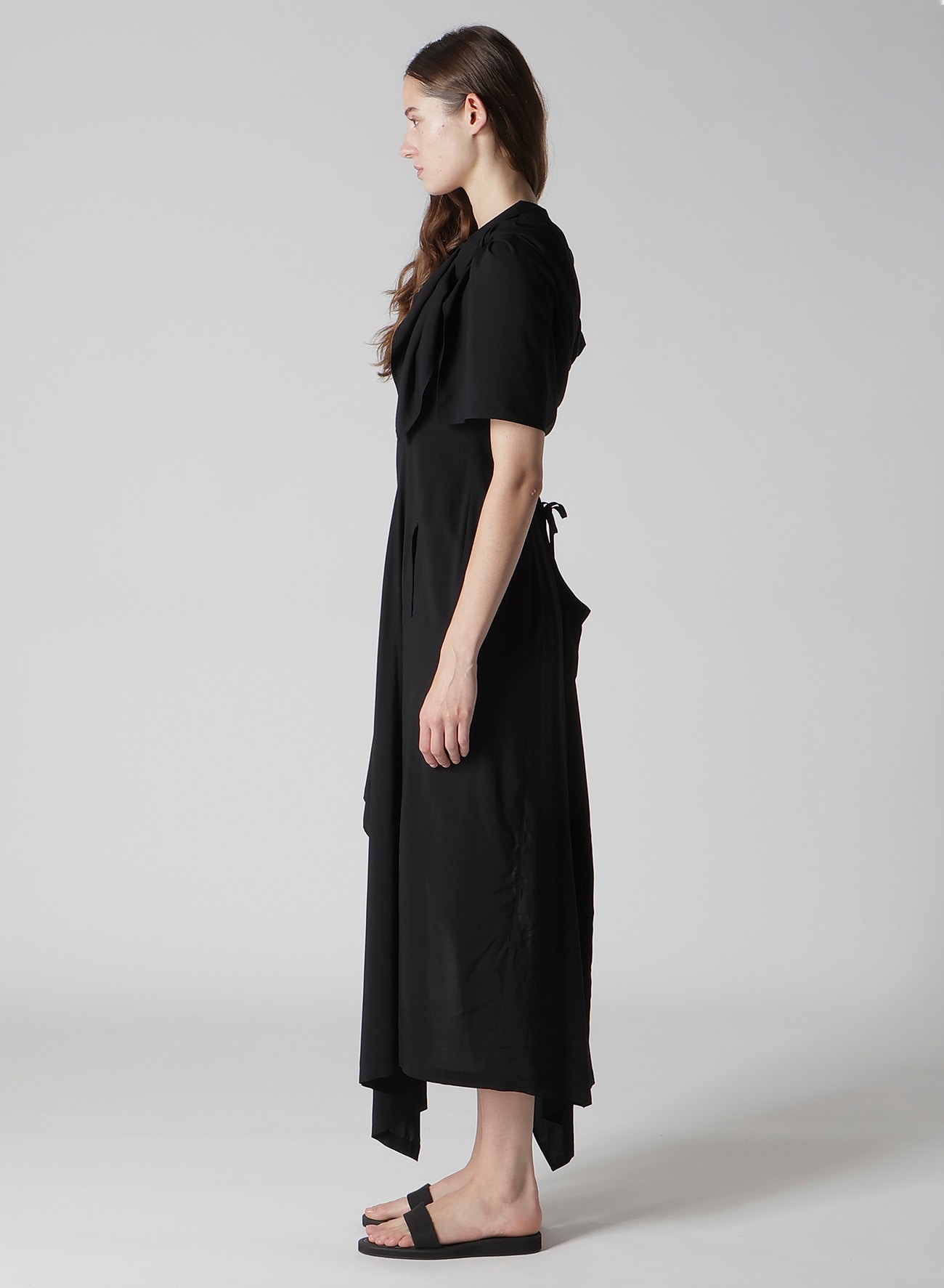 Ry LAWN BACK LACE UP DRAPED DRESS
