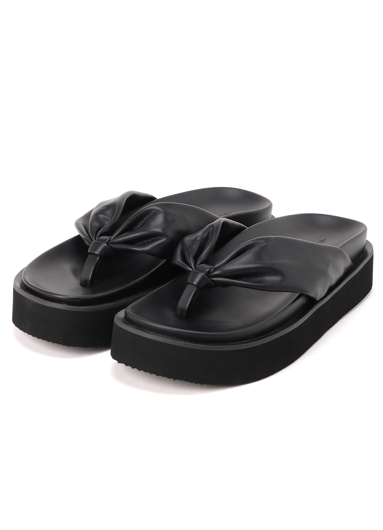 PU LEATHER A FOOTBED GETA SANDALS