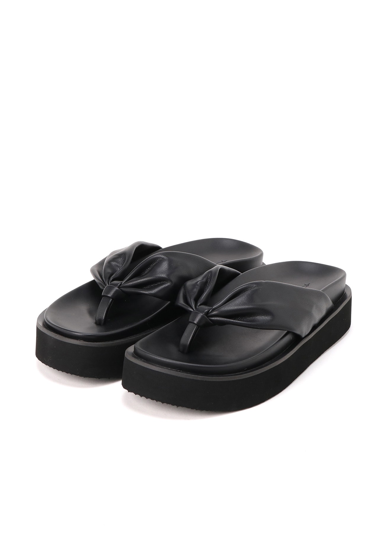 PU LEATHER A FOOTBED GETA SANDALS