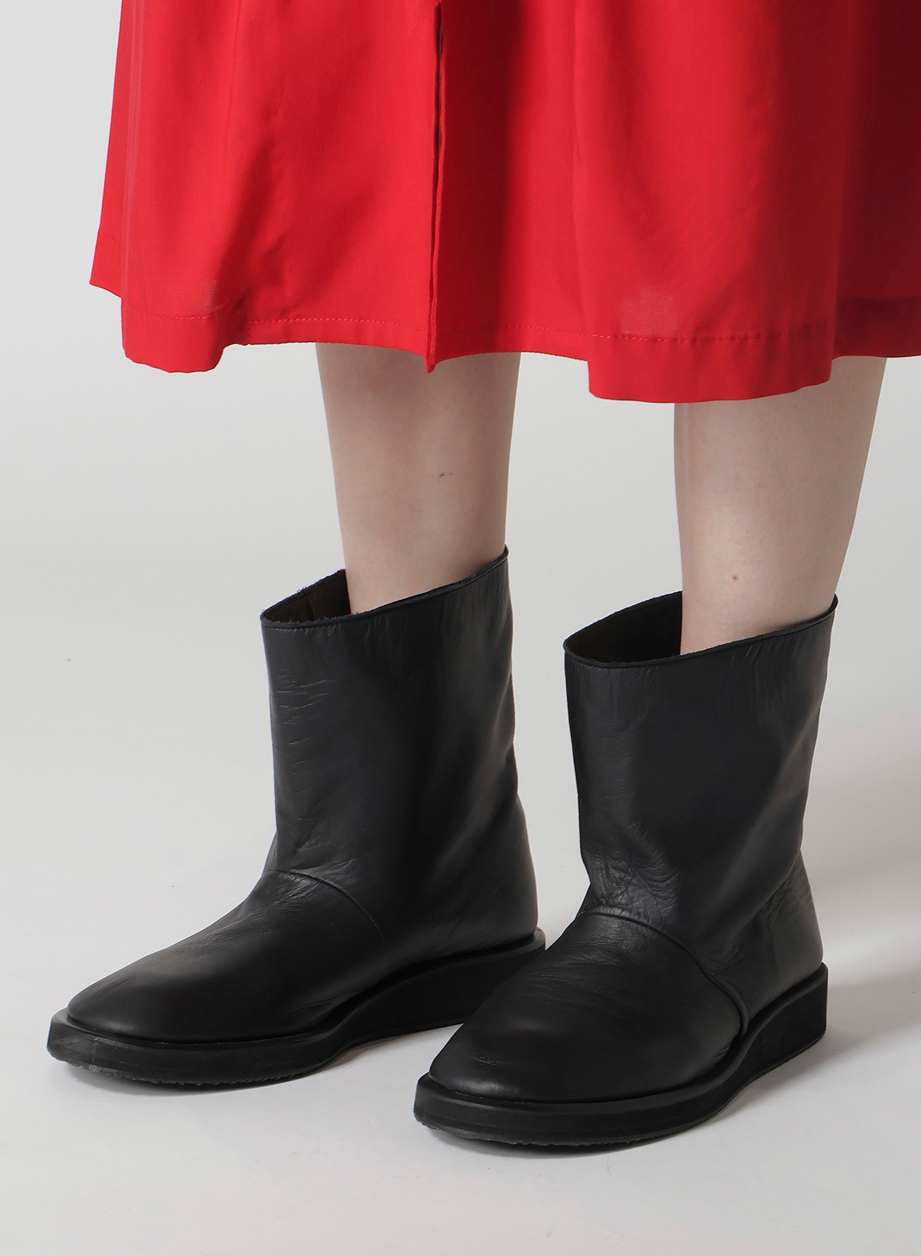 SOFT MATT BK HIGH-TOP BOOTS