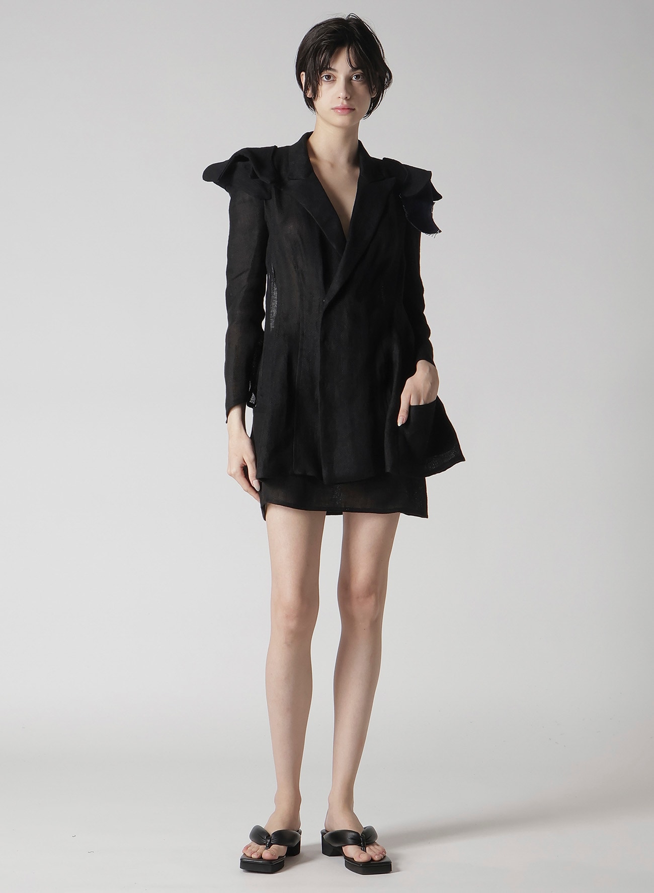 Li DOUBLE GAUZE SHOULDER MOTIF JACKET