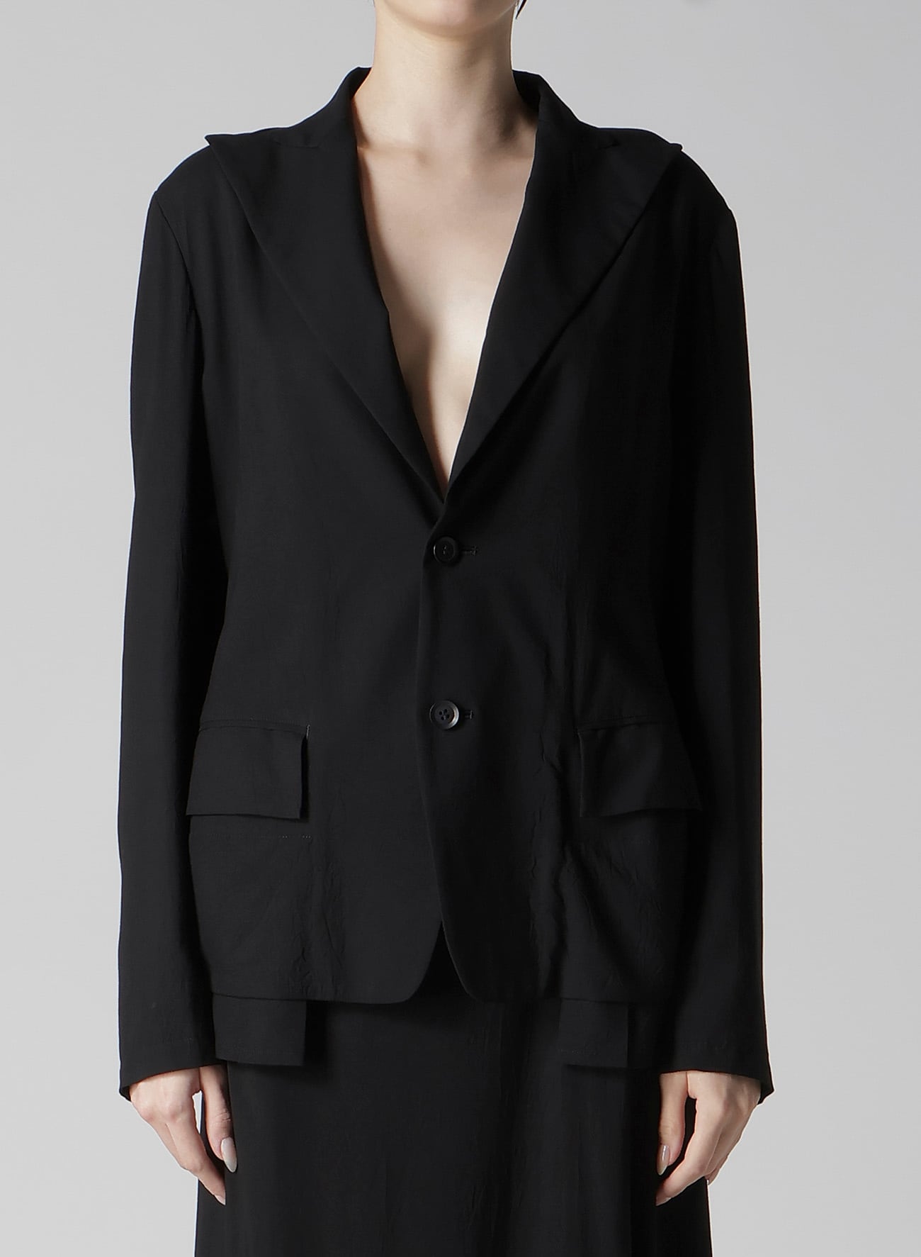 Ry WRINKLED LAWN PLEATS DETAIL JACKET