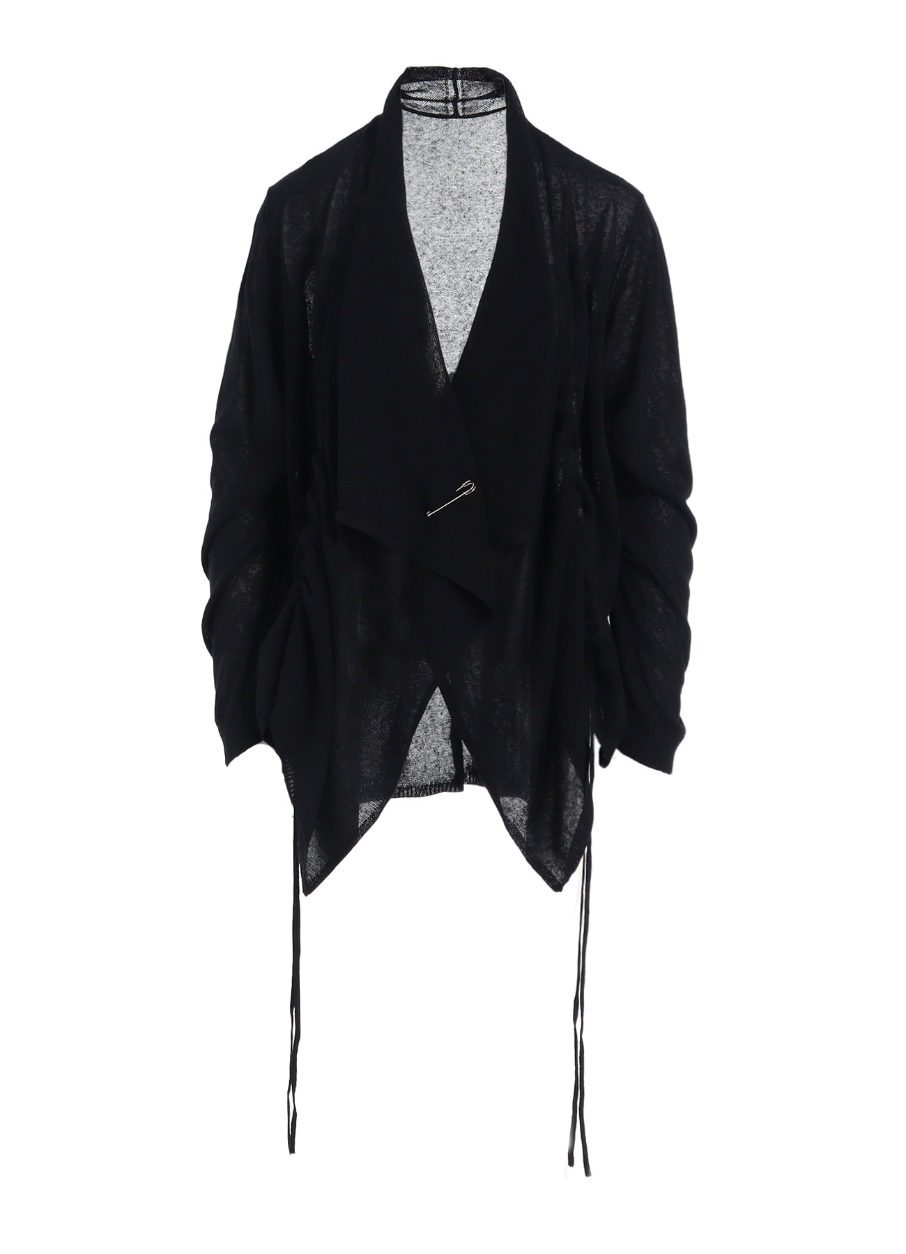 PLAIN STITCH GATHER DETAIL CARDIGAN