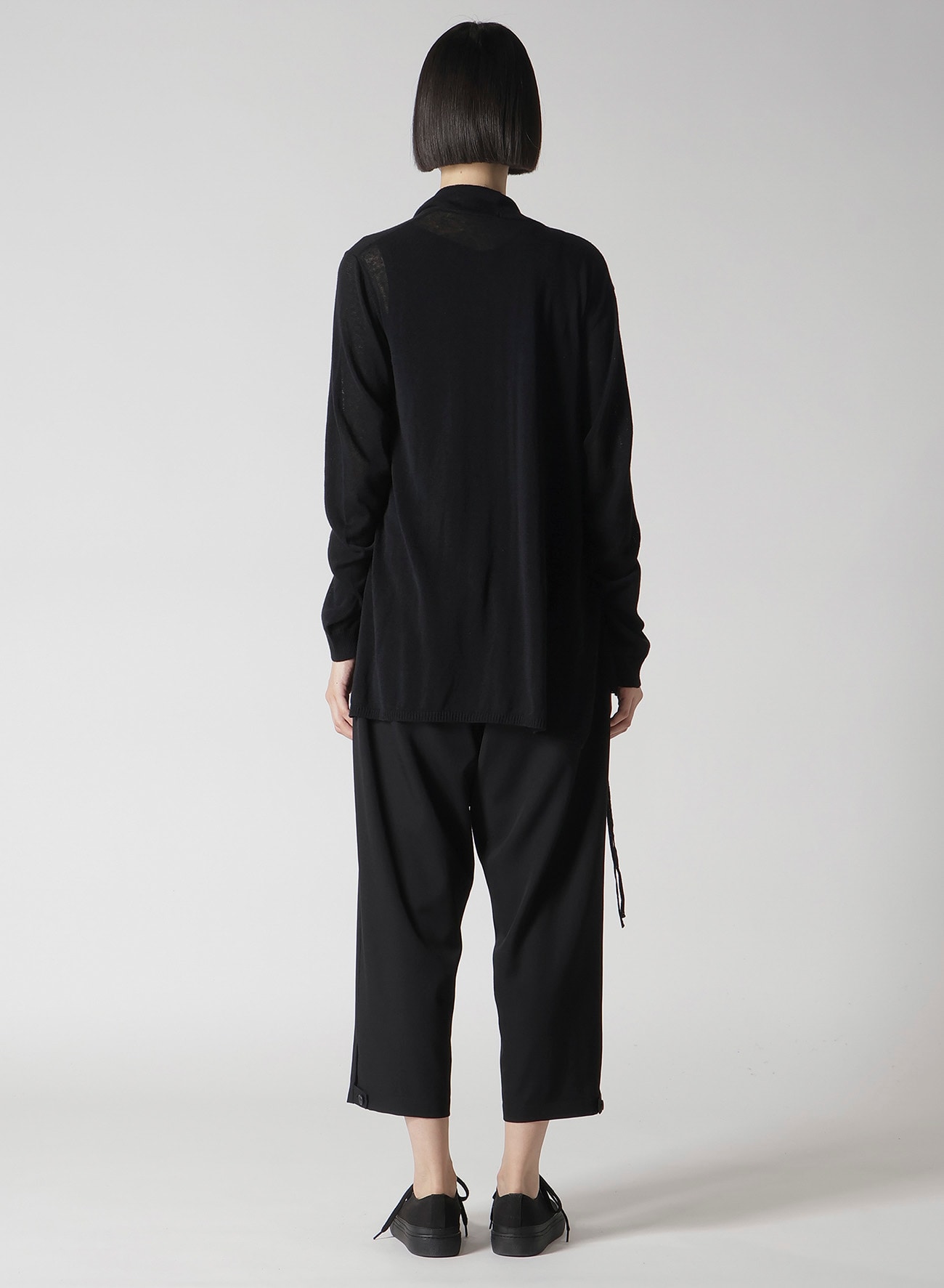 PLAIN STITCH GATHER DETAIL CARDIGAN