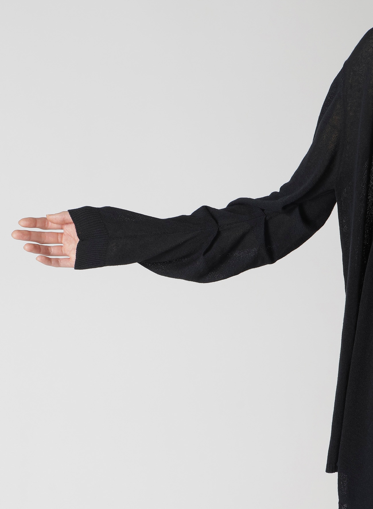 PLAIN STITCH GATHER DETAIL CARDIGAN