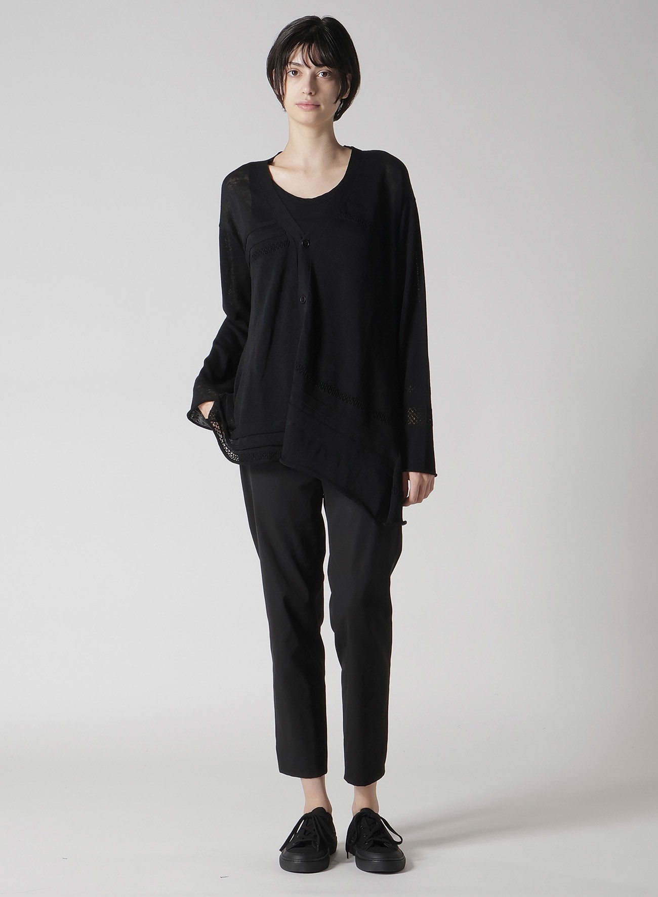 12G 2P STRIPE PANELED CARDIGAN