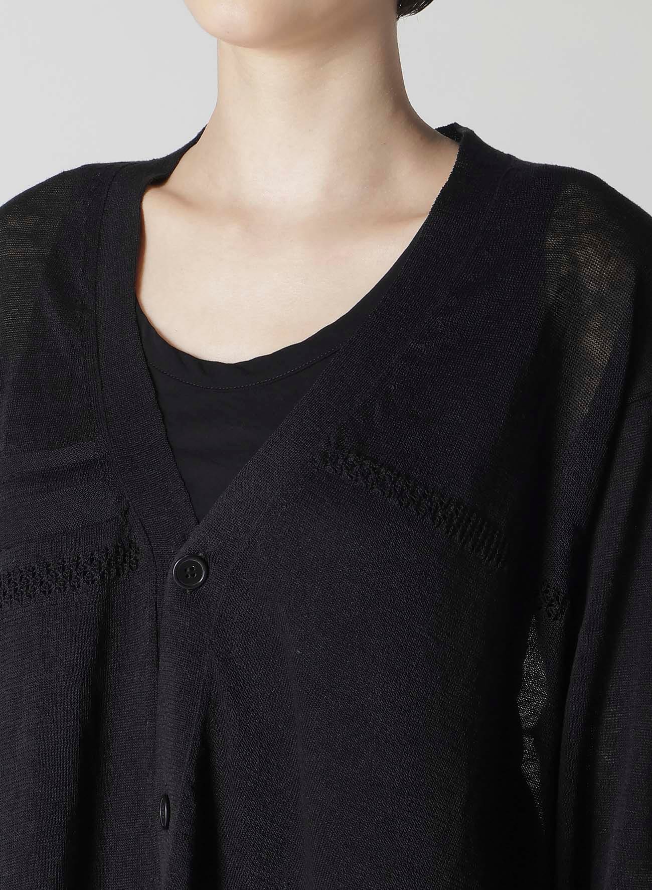 12G 2P STRIPE PANELED CARDIGAN