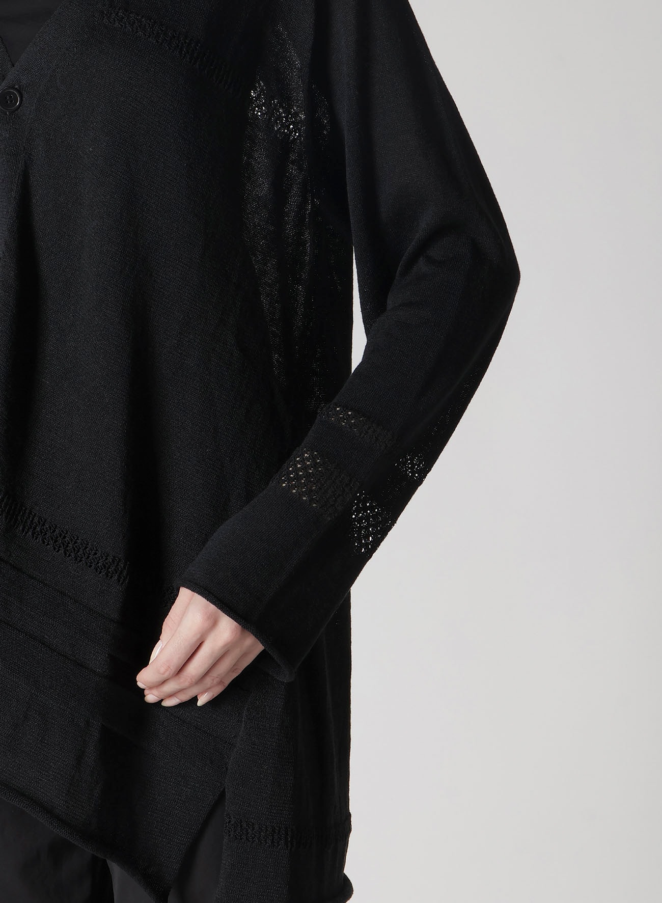 12G 2P STRIPE PANELED CARDIGAN