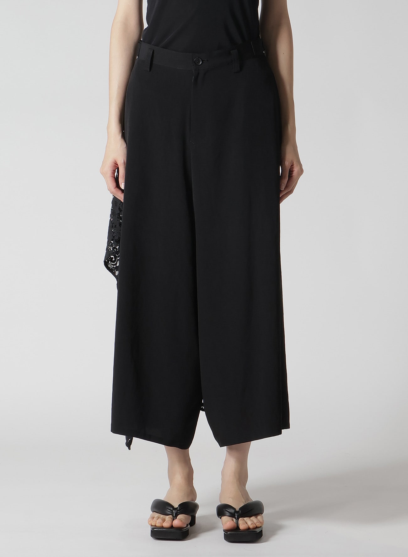 TA/PE CREPE DE CHINE BACKSIDE DRAPED D PANTS