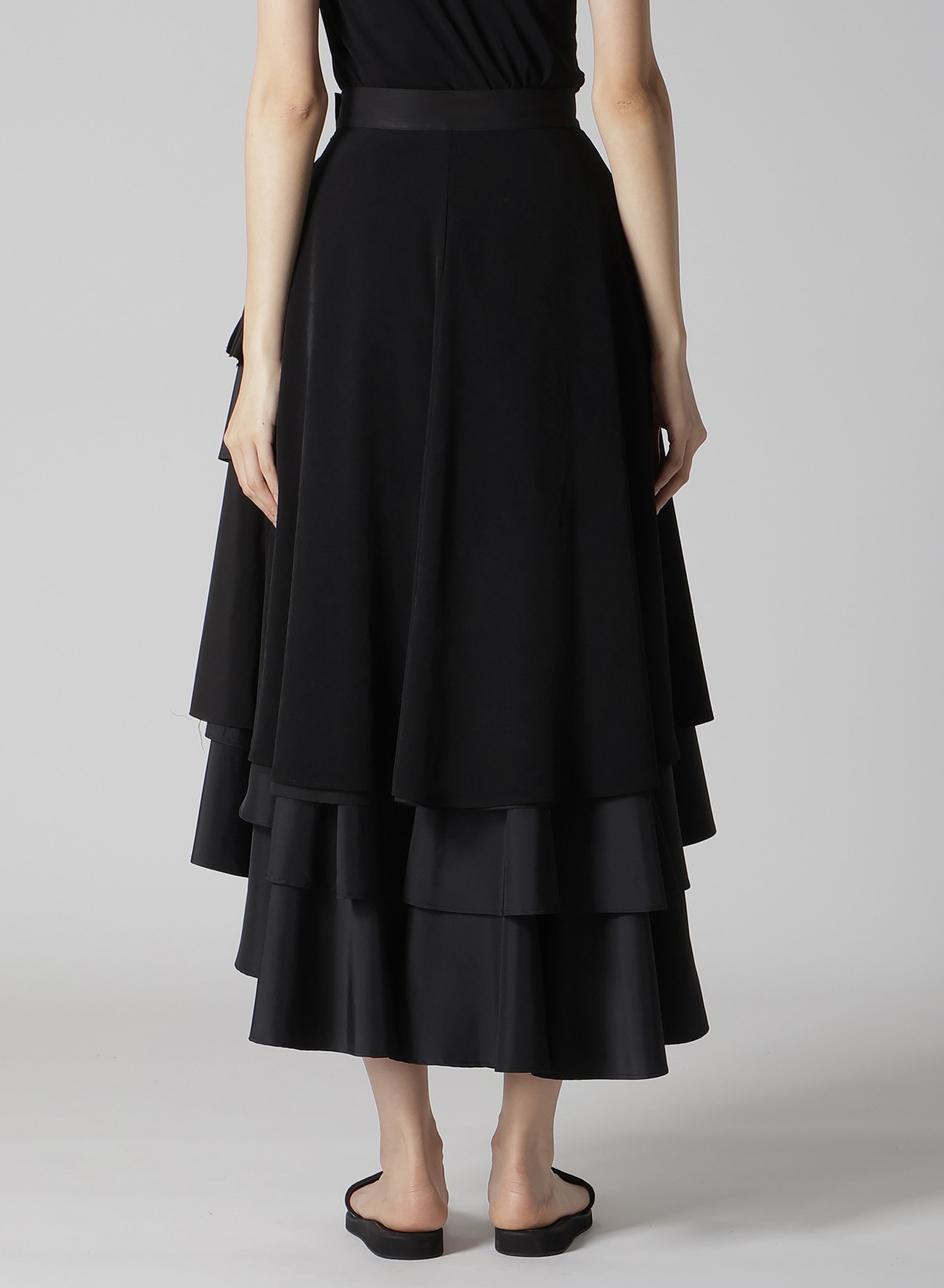 TA/PE CREPE DE CHINE ROUNDED LONG SKIRT