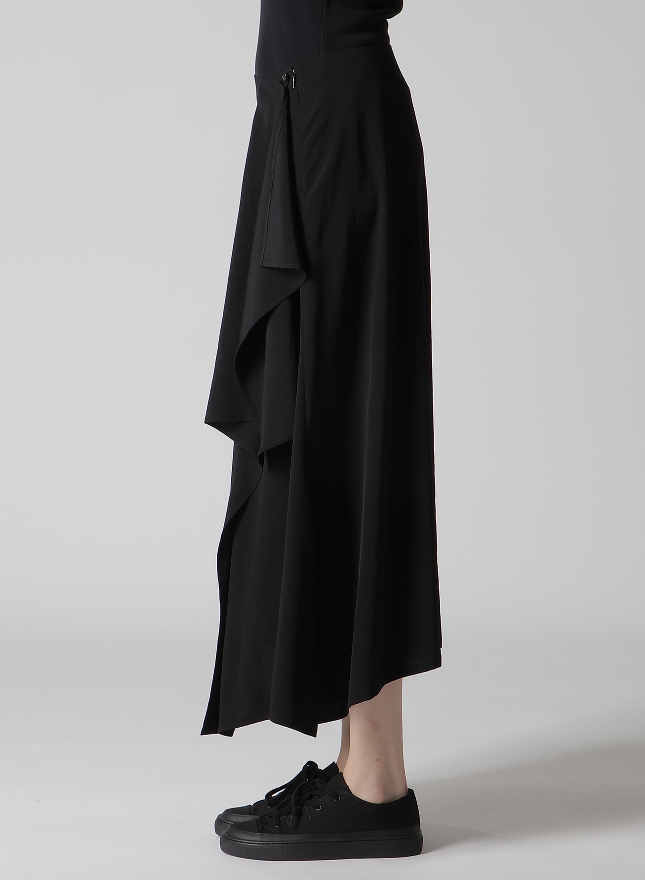 TA/PE CREPE DE CHINE L DRAPED SKIRT