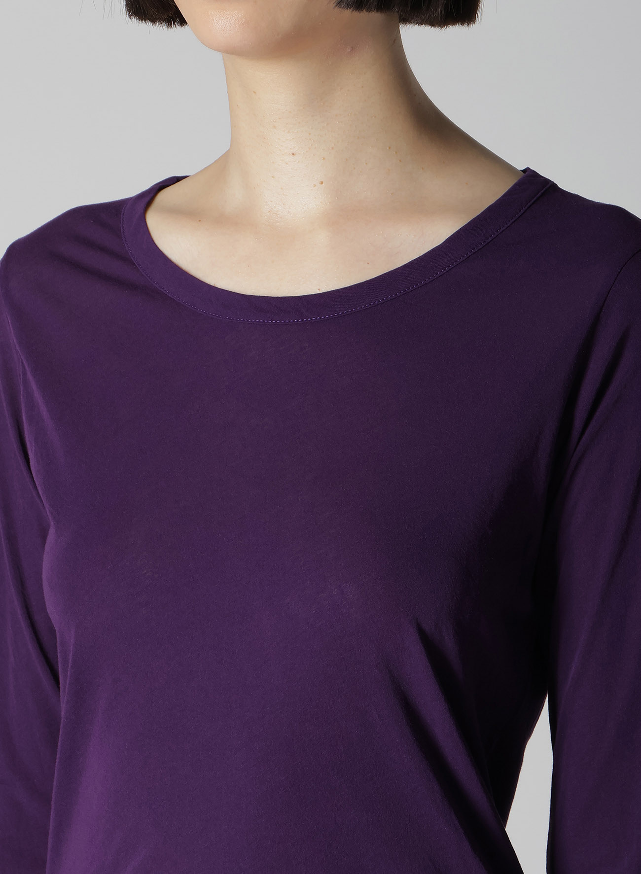 HIGH GAUGE COTTON JERSEY ROUND NECK LONG SLV T