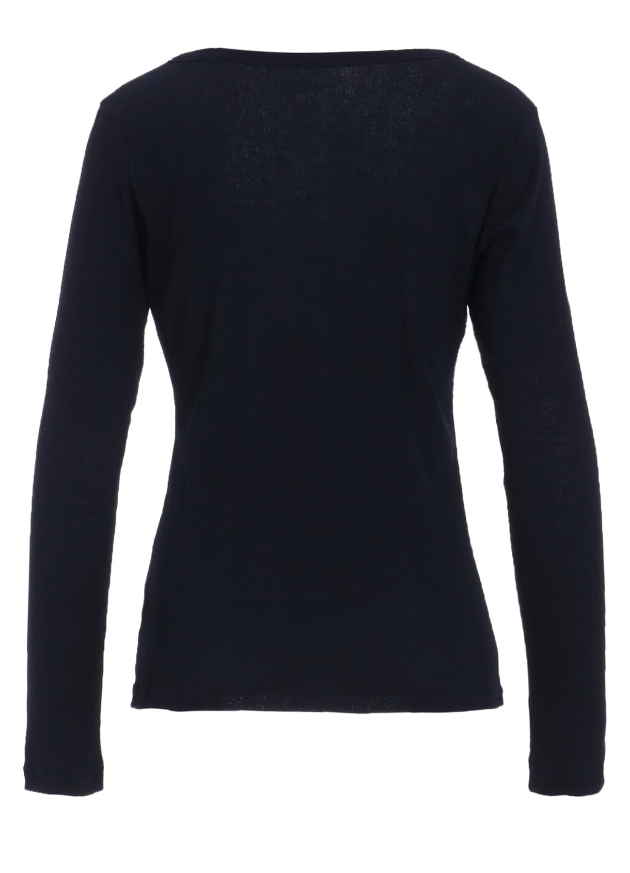 HIGH TWISTED RIB ROUND NECK LONG SLV T