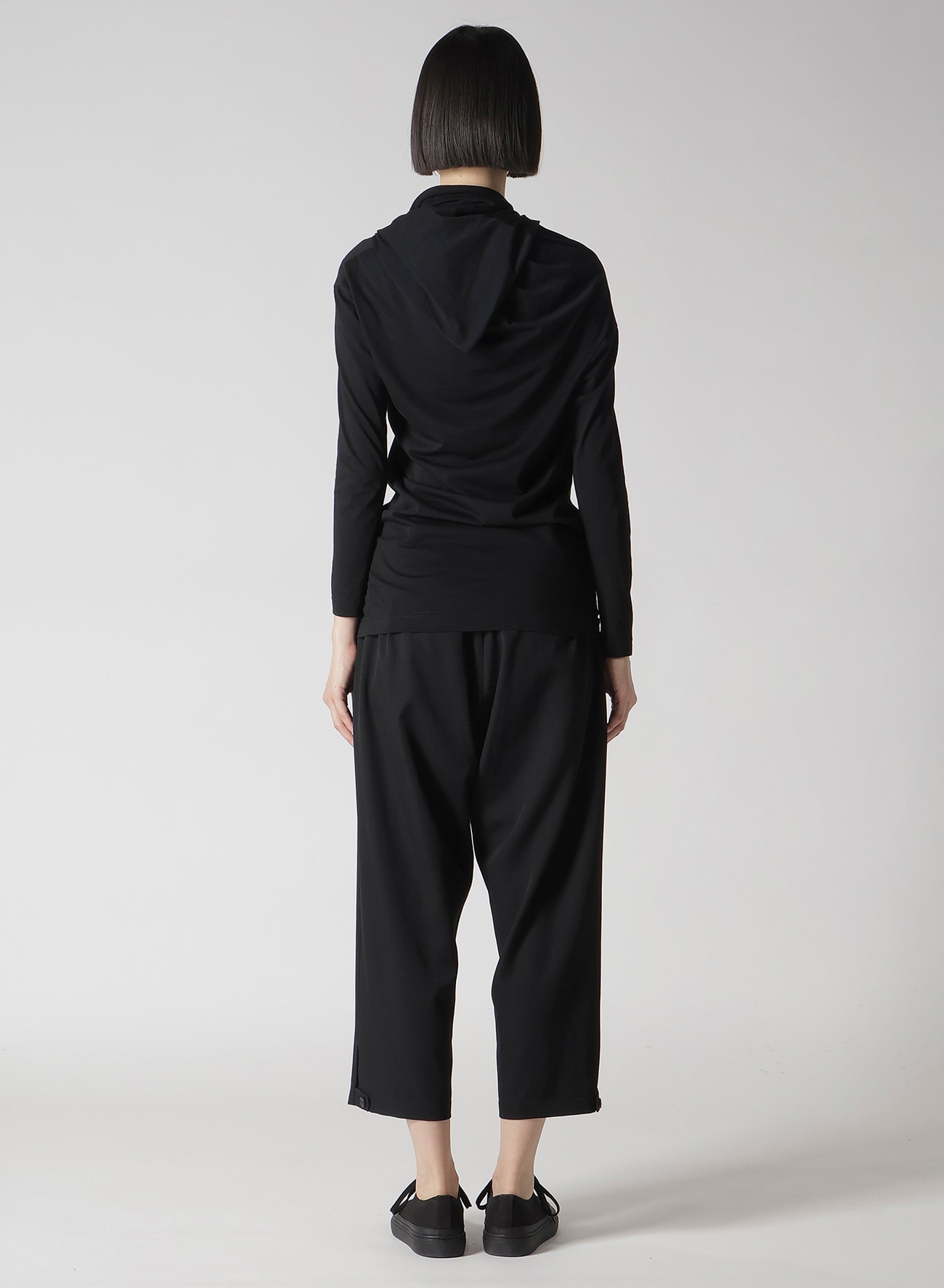 HIGH GAUGE AIRY JERSEY DRAPE DETAIL LONG SLV CD